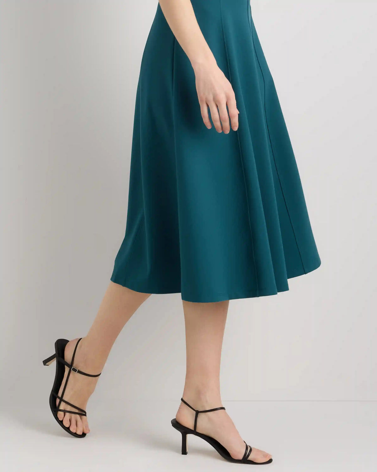 Ultra-Stretch Ponte Short Sleeve Midi Dress