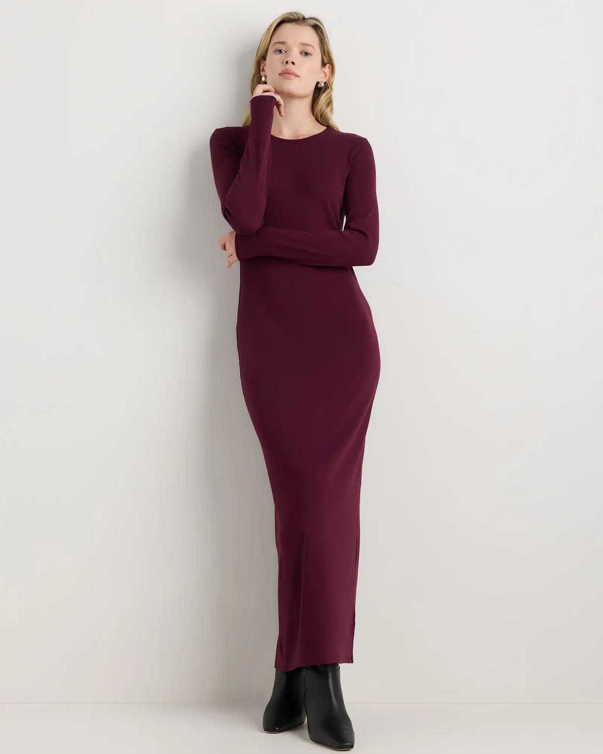 Long Sleeve Knit Maxi Dress