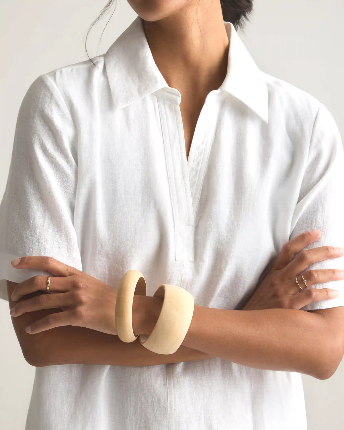 100% European Linen Popover Mini Dress