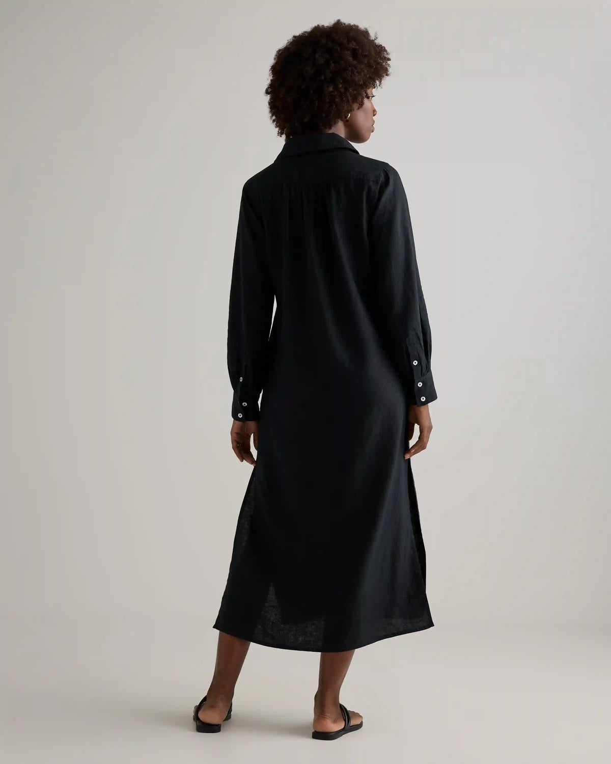100% European Linen Popover Maxi Dress
