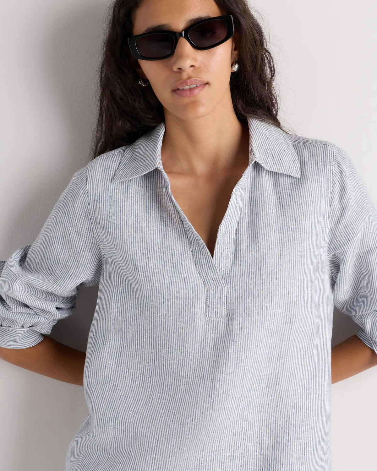 100% European Linen Popover Maxi Dress