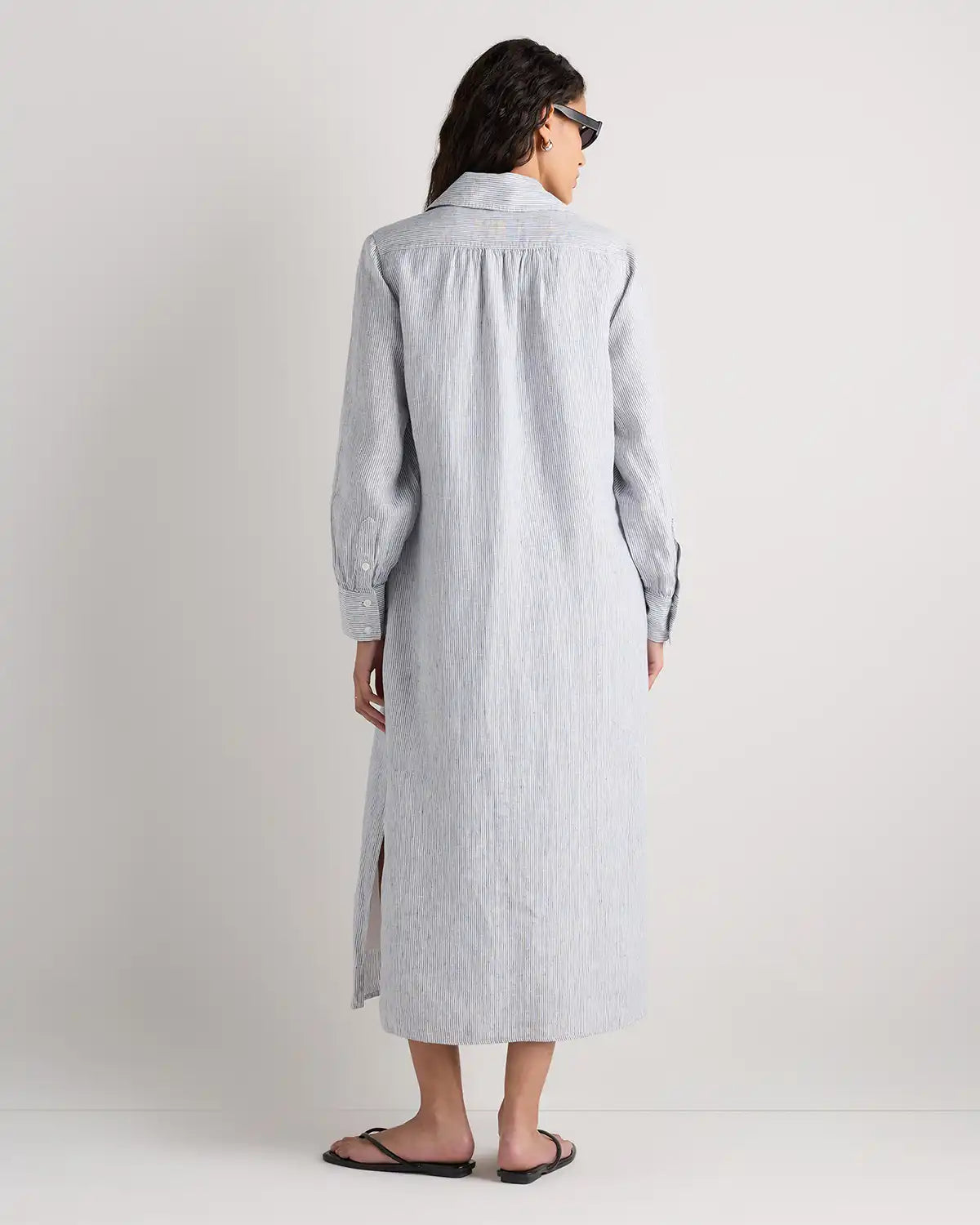 100% European Linen Popover Maxi Dress