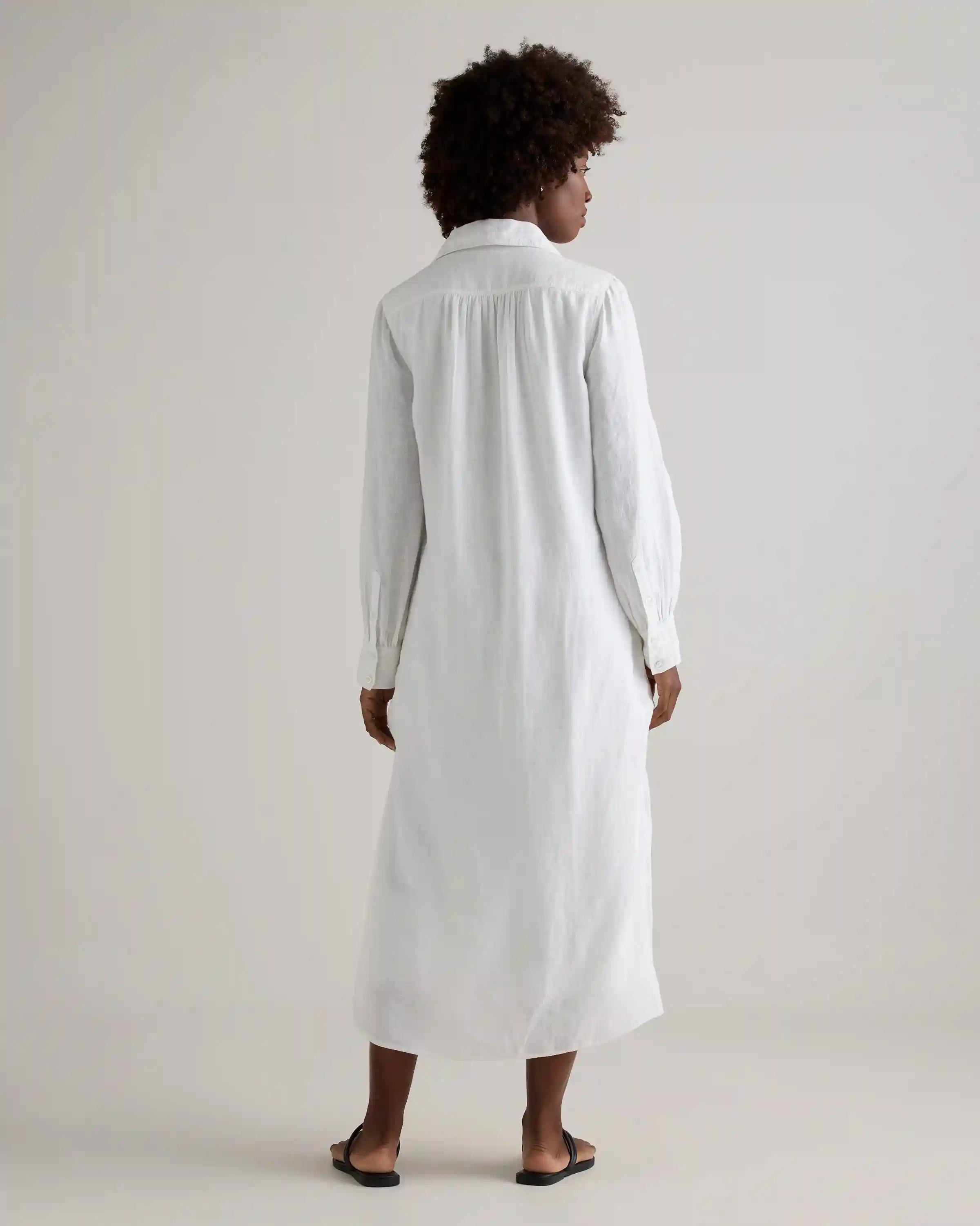 100% European Linen Popover Maxi Dress