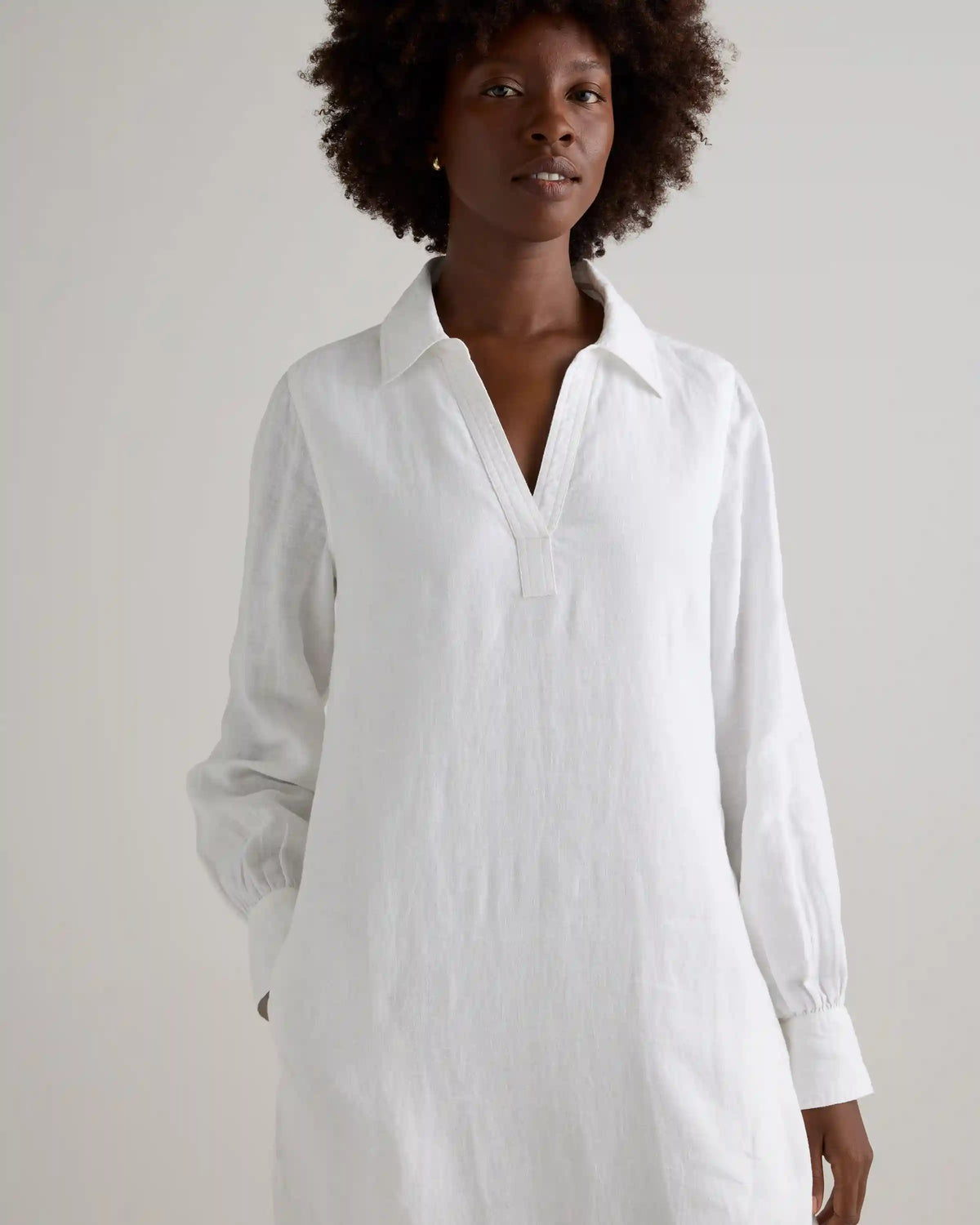 100% European Linen Popover Maxi Dress