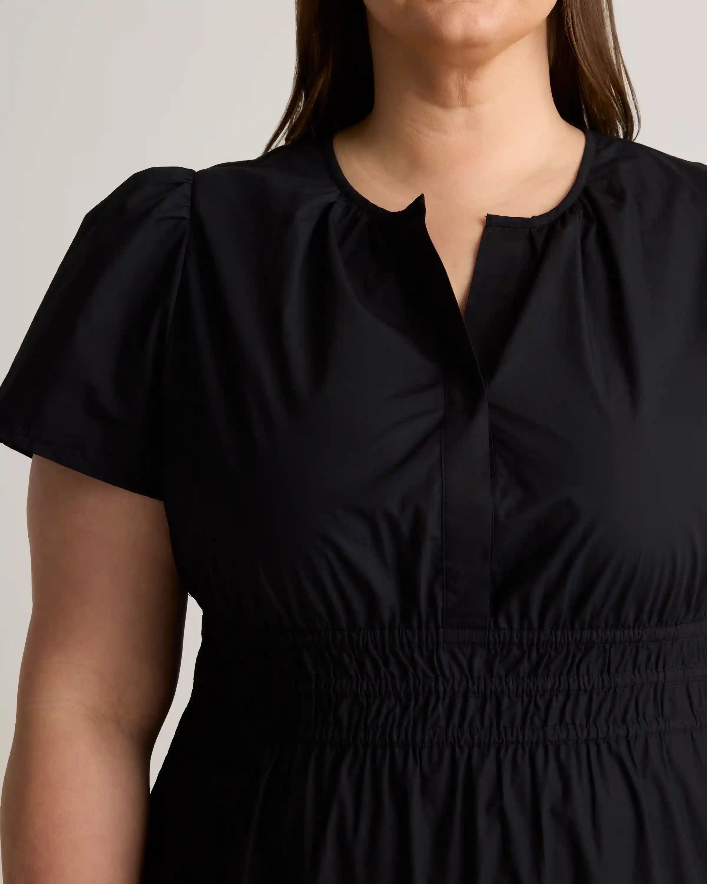 100% Organic Cotton Poplin Tiered Maxi Dress