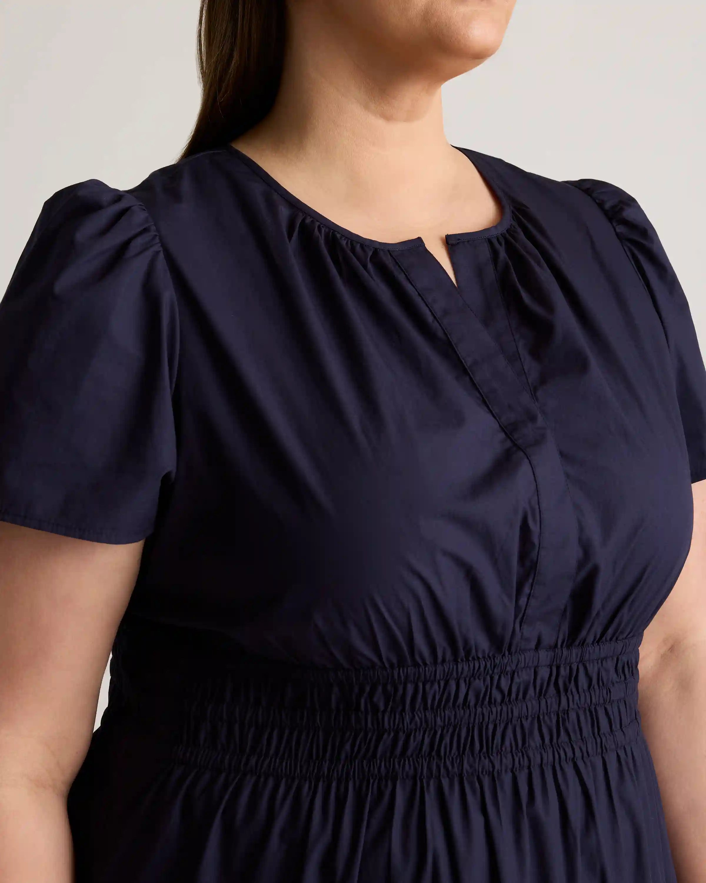 100% Organic Cotton Poplin Tiered Maxi Dress