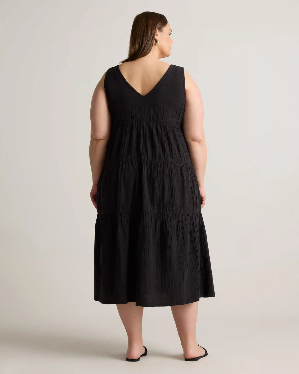 100% Organic Cotton Gauze Tiered Maxi Dress