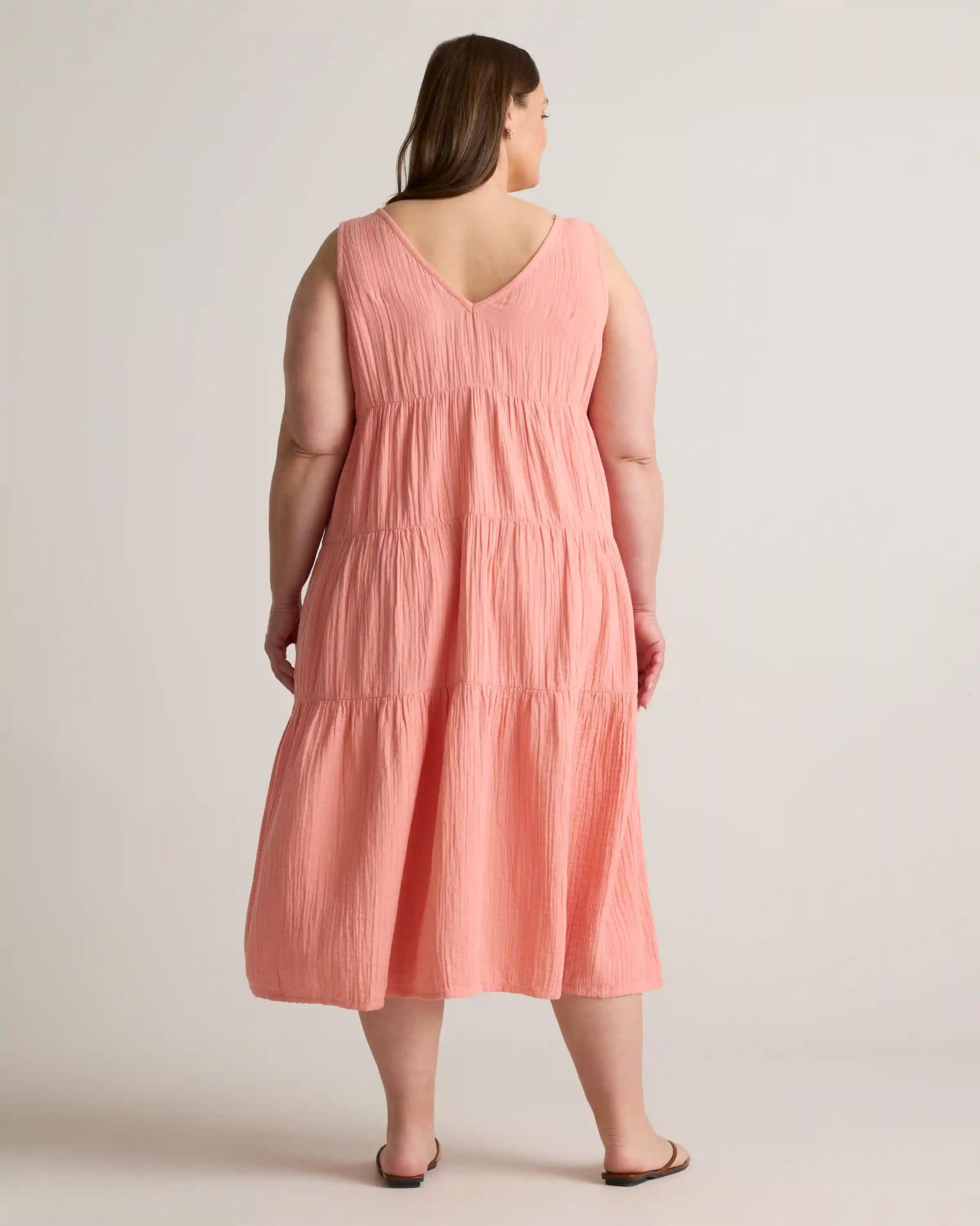 100% Organic Cotton Gauze Tiered Maxi Dress