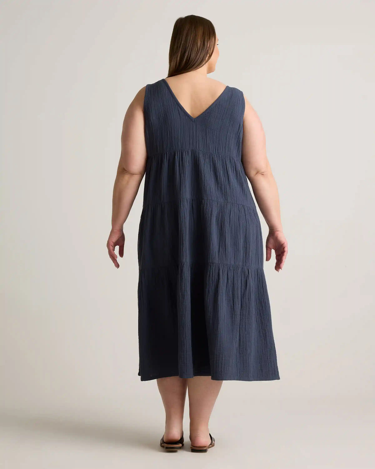 100% Organic Cotton Gauze Tiered Maxi Dress