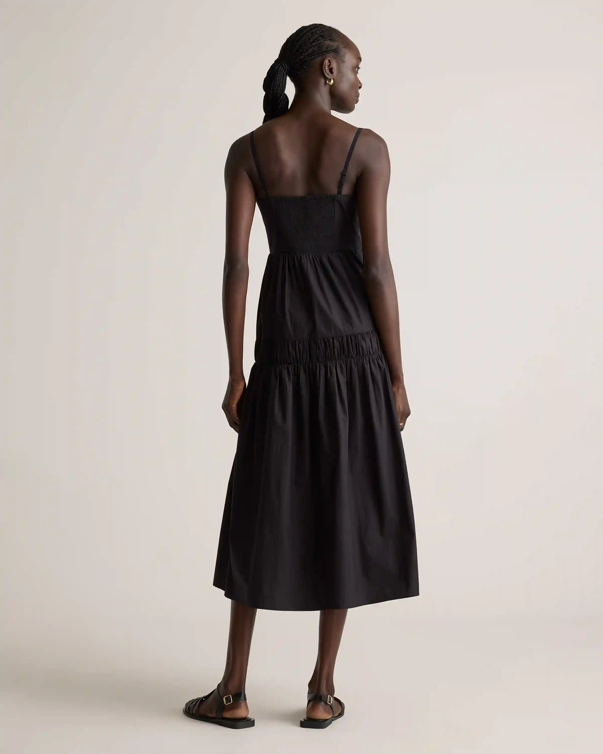 100% Organic Cotton Poplin Spaghetti Strap Maxi Dress