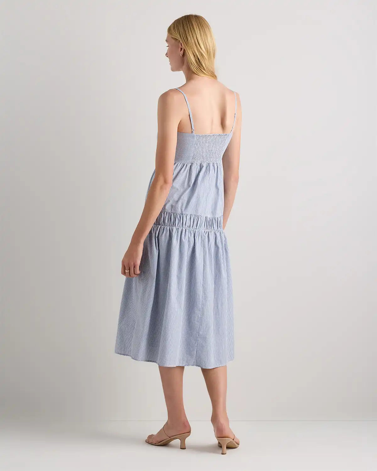100% Organic Cotton Poplin Spaghetti Strap Maxi Dress