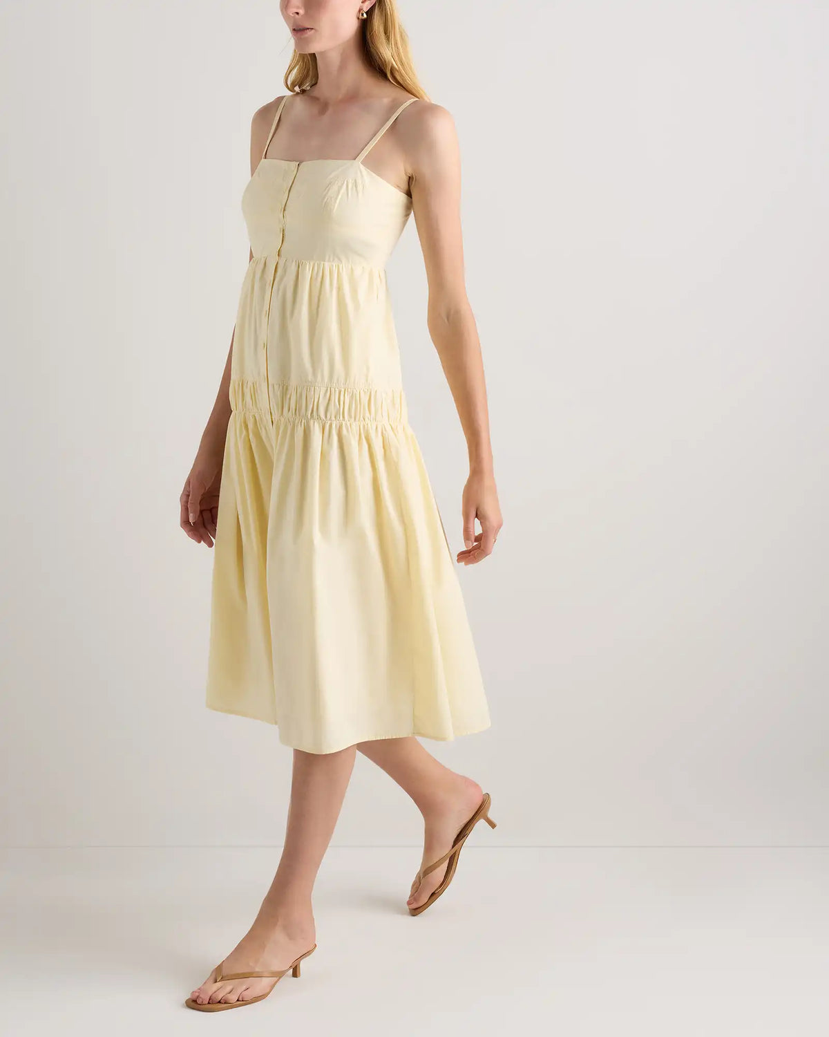 100% Organic Cotton Poplin Spaghetti Strap Maxi Dress