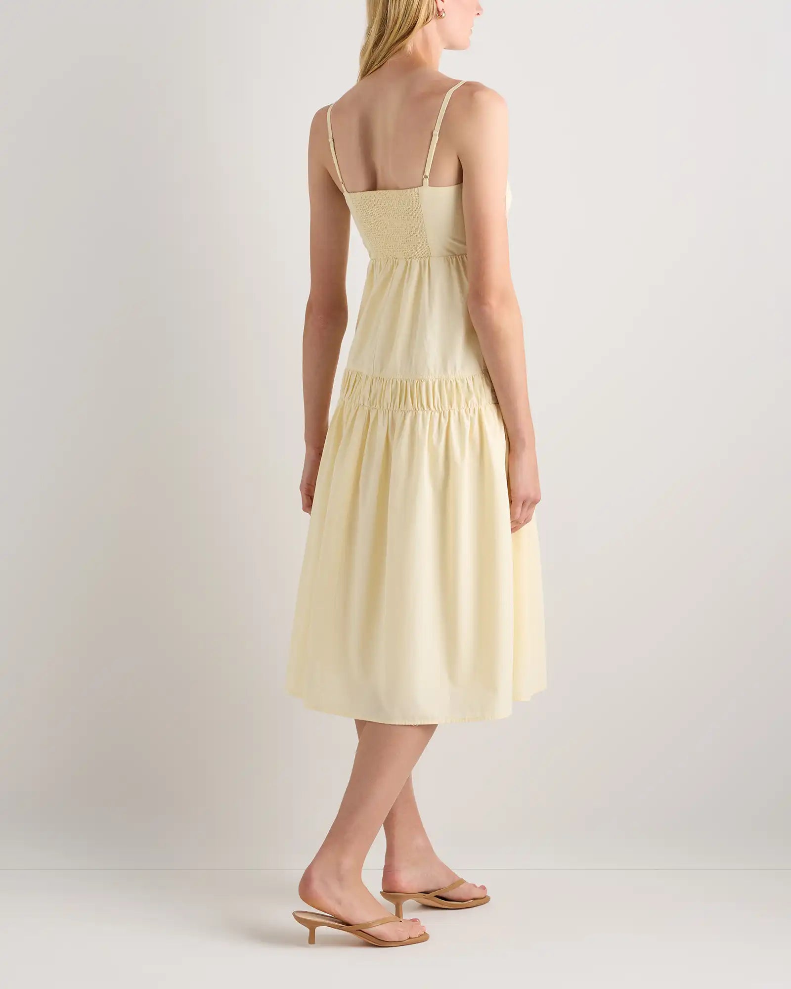 100% Organic Cotton Poplin Spaghetti Strap Maxi Dress