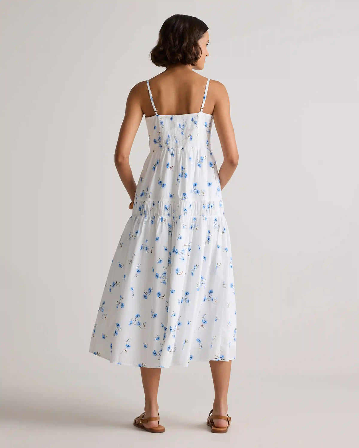100% Organic Cotton Poplin Spaghetti Strap Maxi Dress
