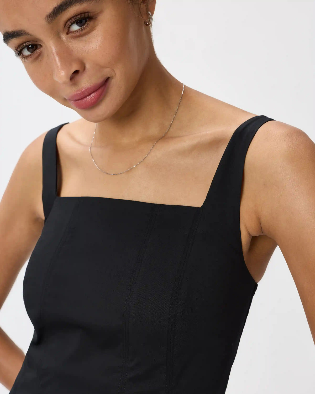 Stretch Twill Fit & Flare Midi Dress