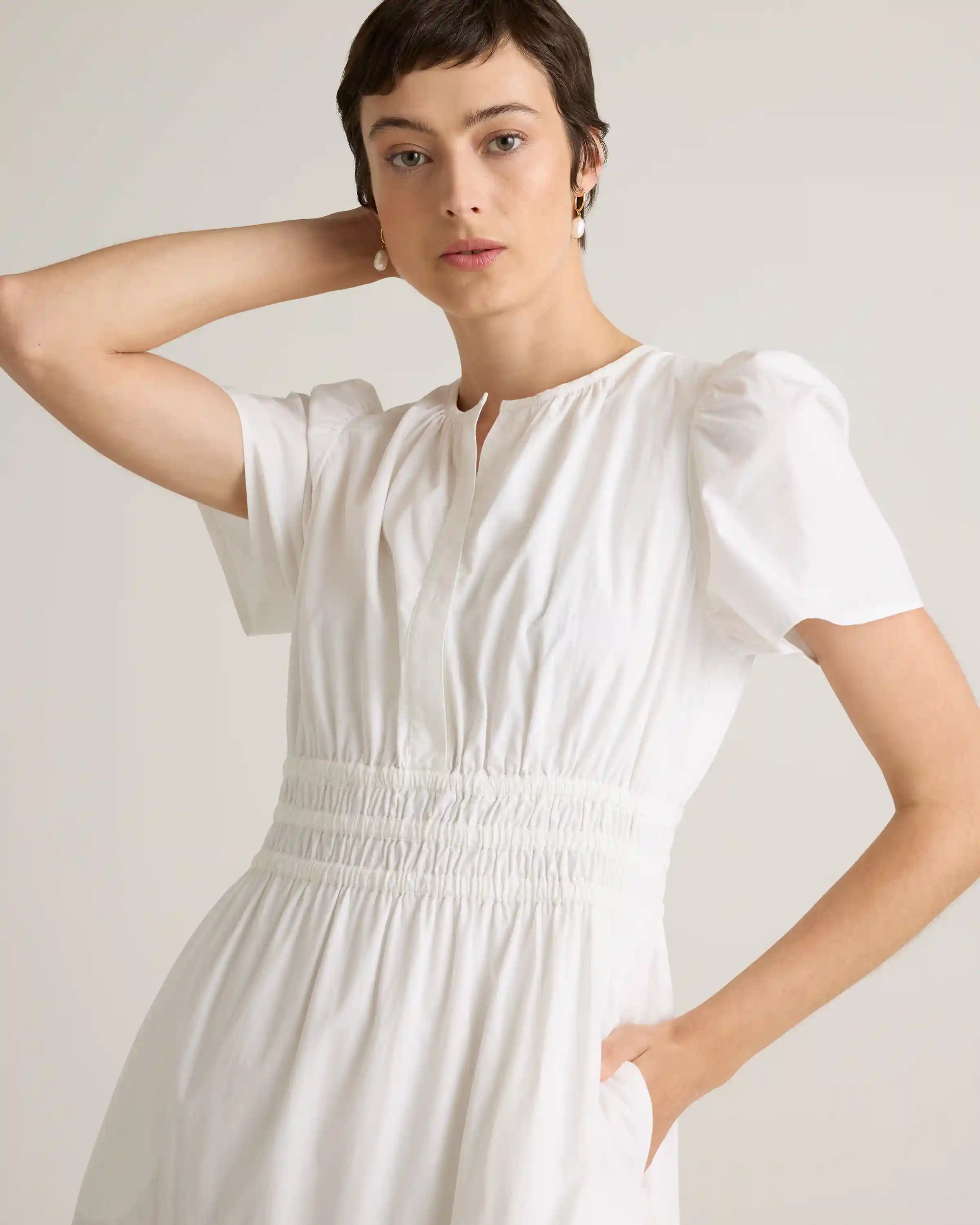 100% Organic Cotton Poplin Tiered Maxi Dress