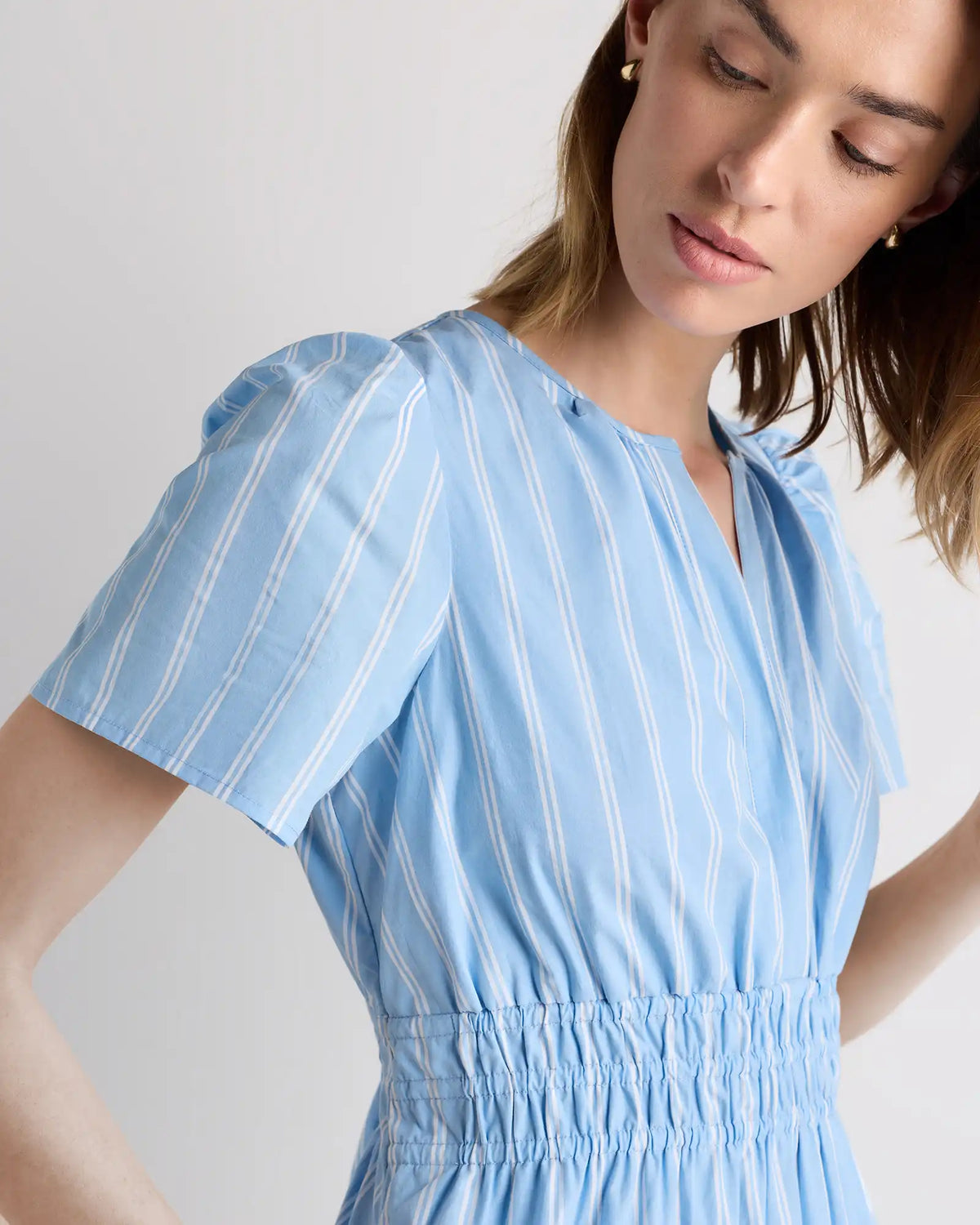 100% Organic Cotton Poplin Tiered Maxi Dress