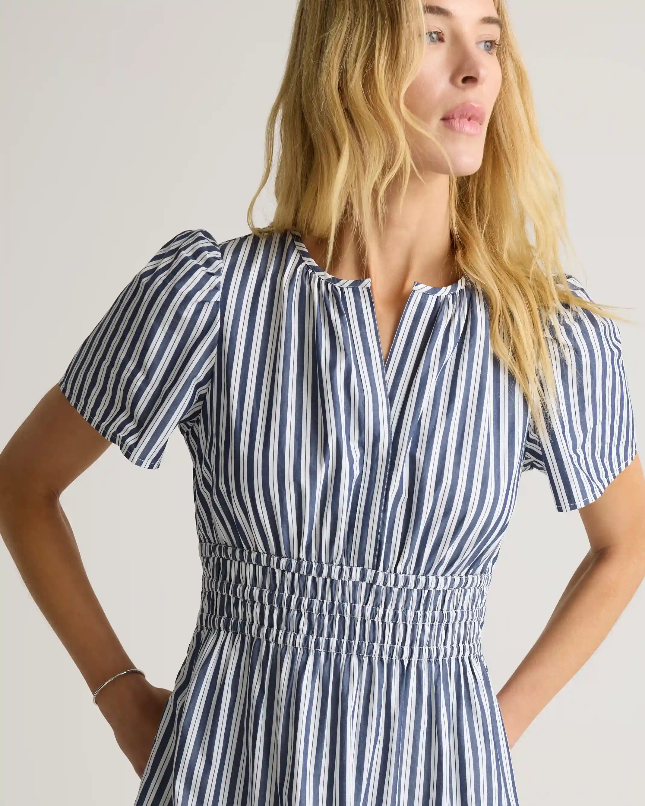 100% Organic Cotton Poplin Tiered Maxi Dress