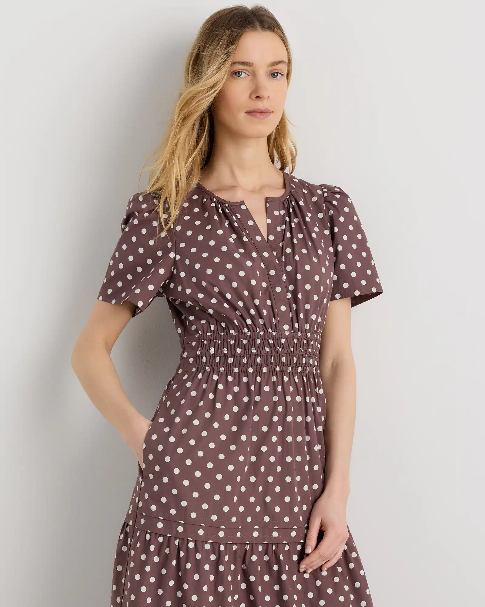 100% Organic Cotton Poplin Tiered Maxi Dress