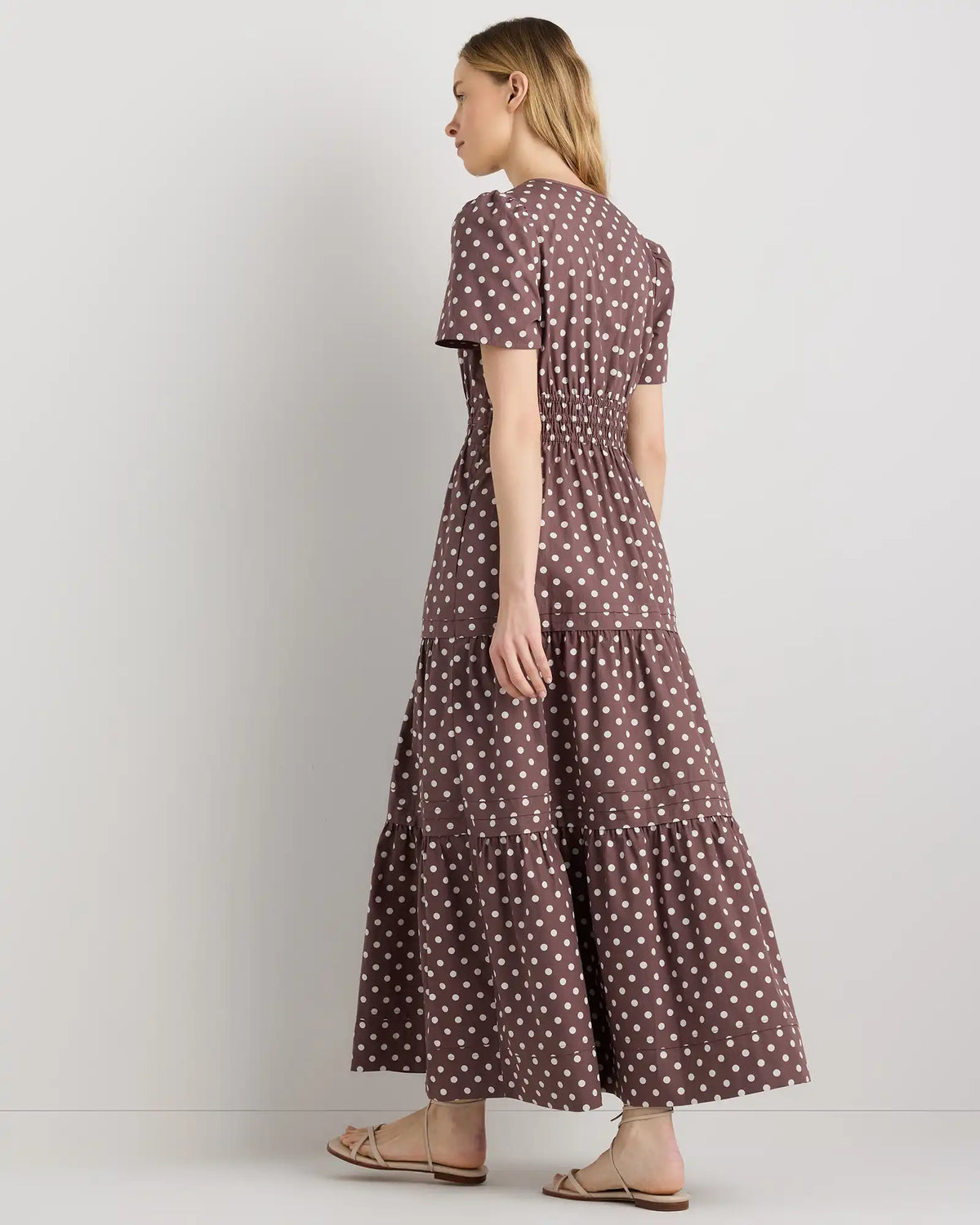 100% Organic Cotton Poplin Tiered Maxi Dress