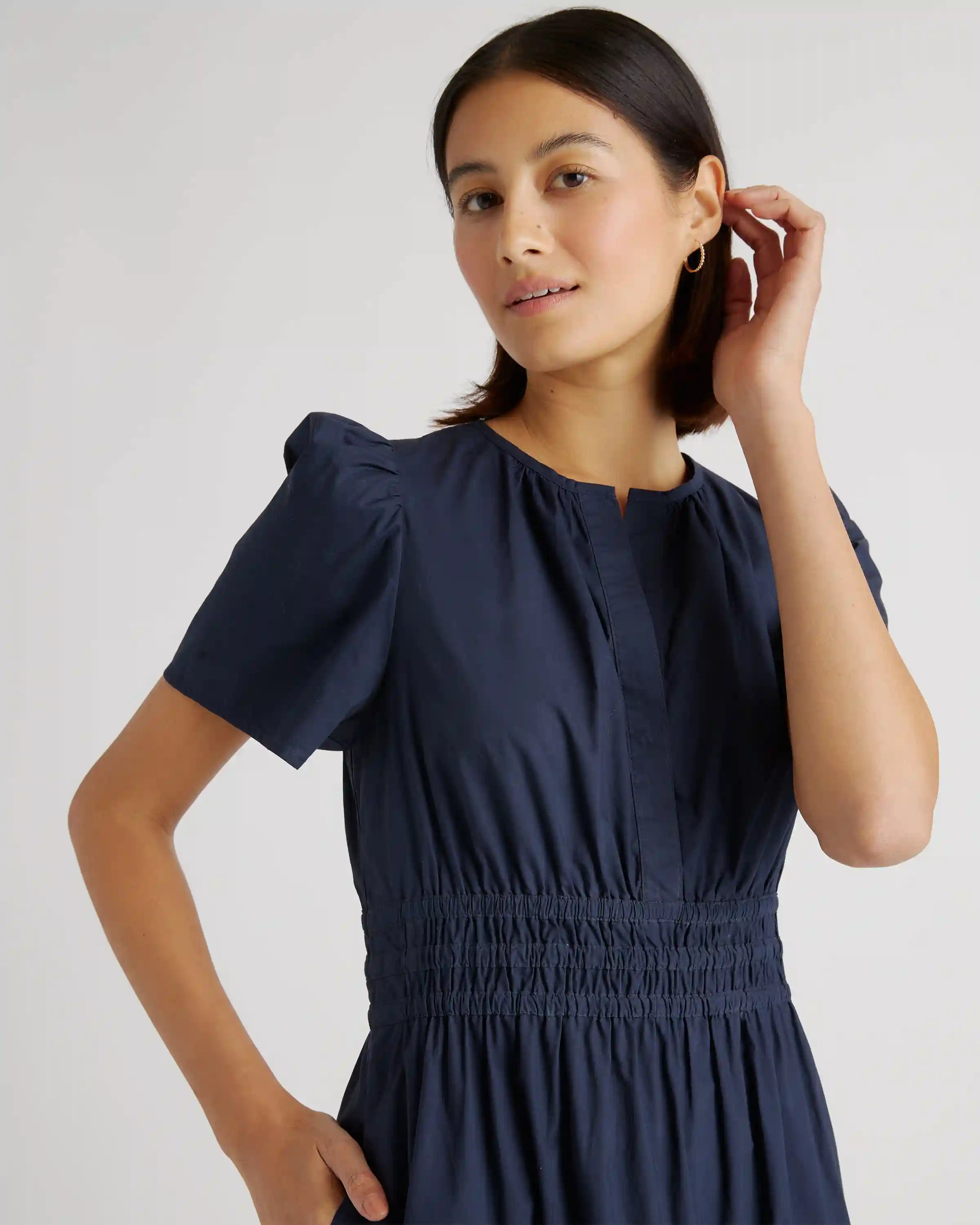 100% Organic Cotton Poplin Tiered Maxi Dress