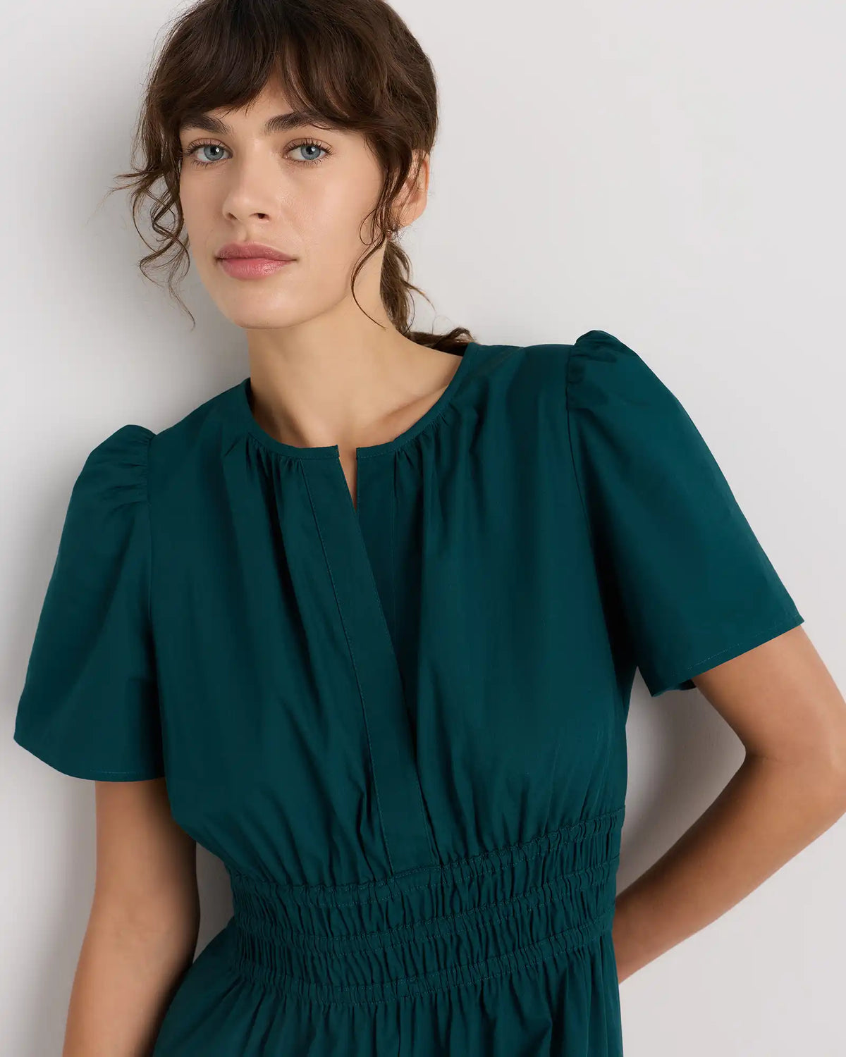 100% Organic Cotton Poplin Tiered Maxi Dress