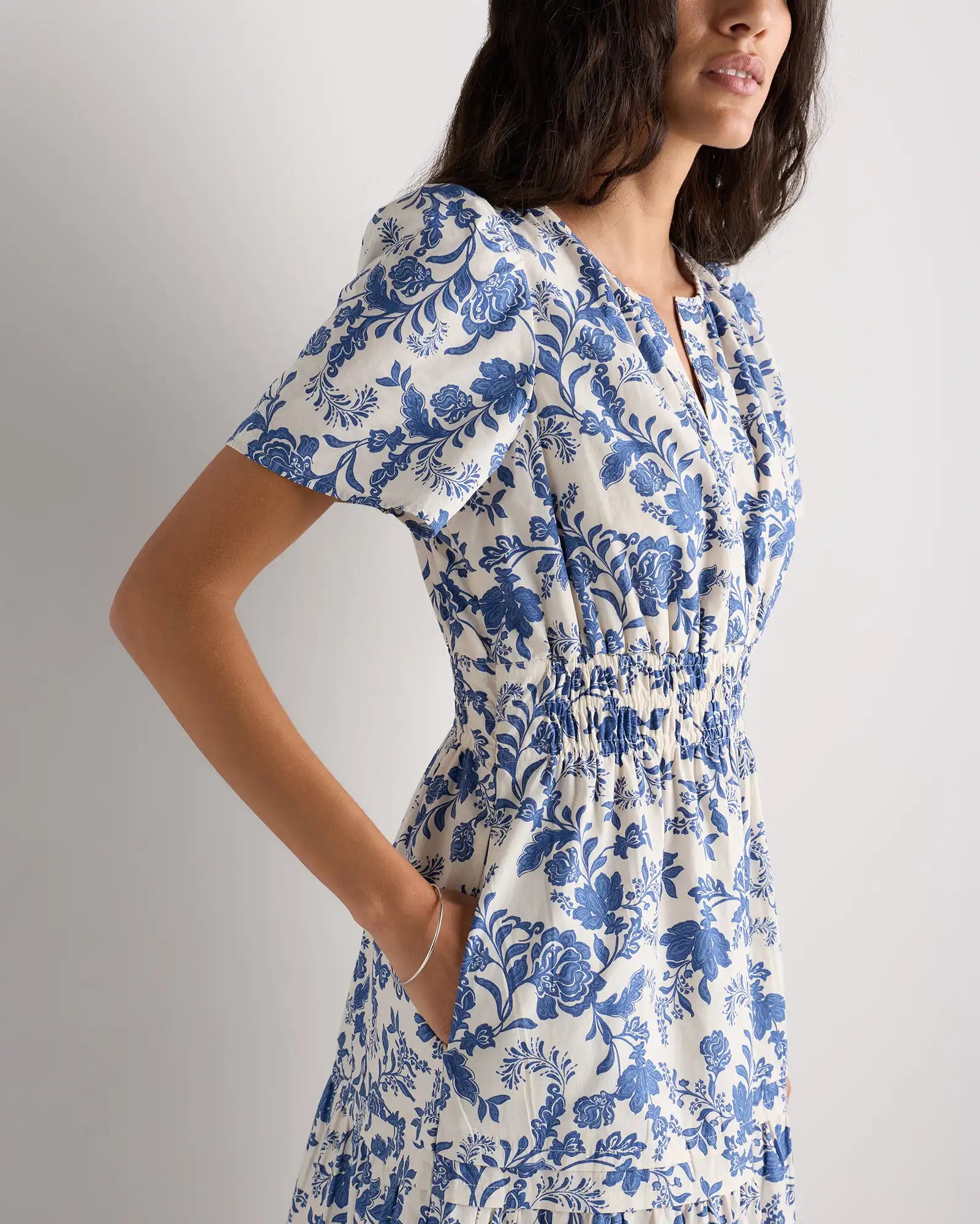 100% Organic Cotton Poplin Tiered Maxi Dress
