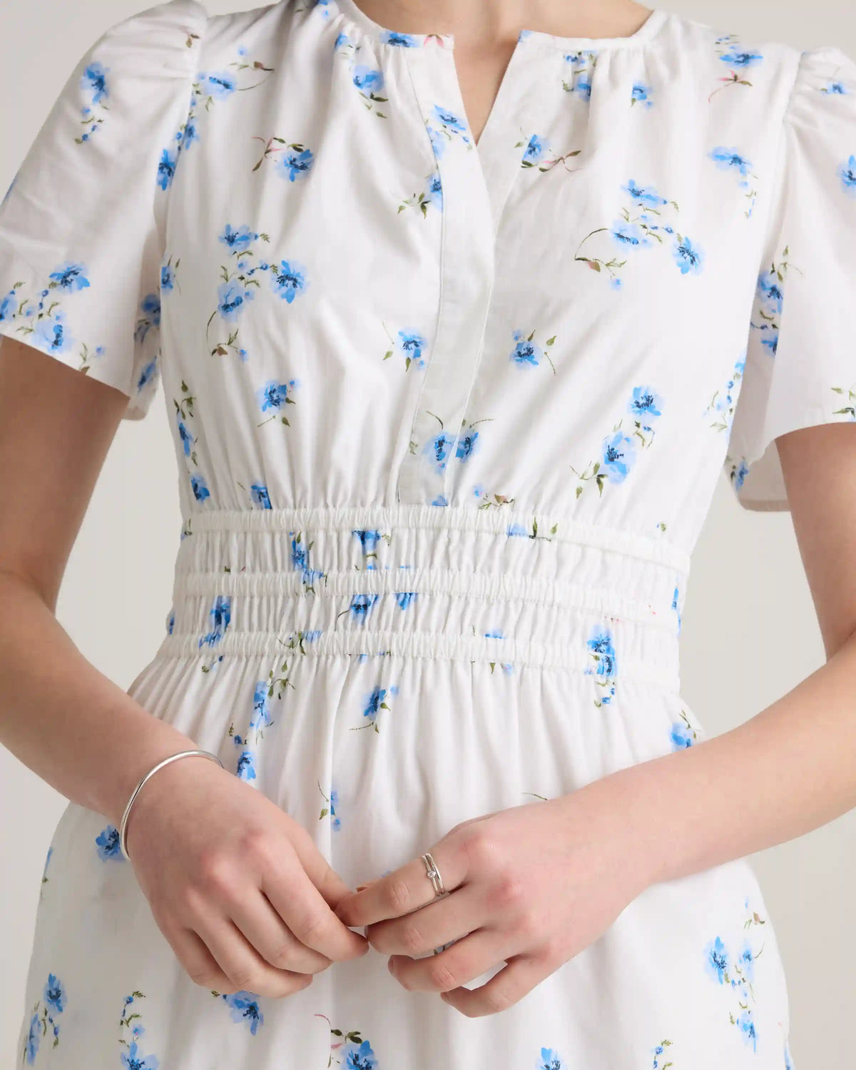 100% Organic Cotton Poplin Tiered Maxi Dress