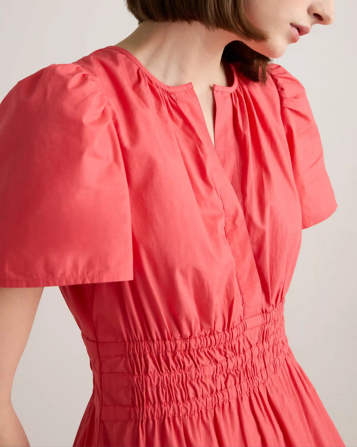 100% Organic Cotton Poplin Tiered Maxi Dress