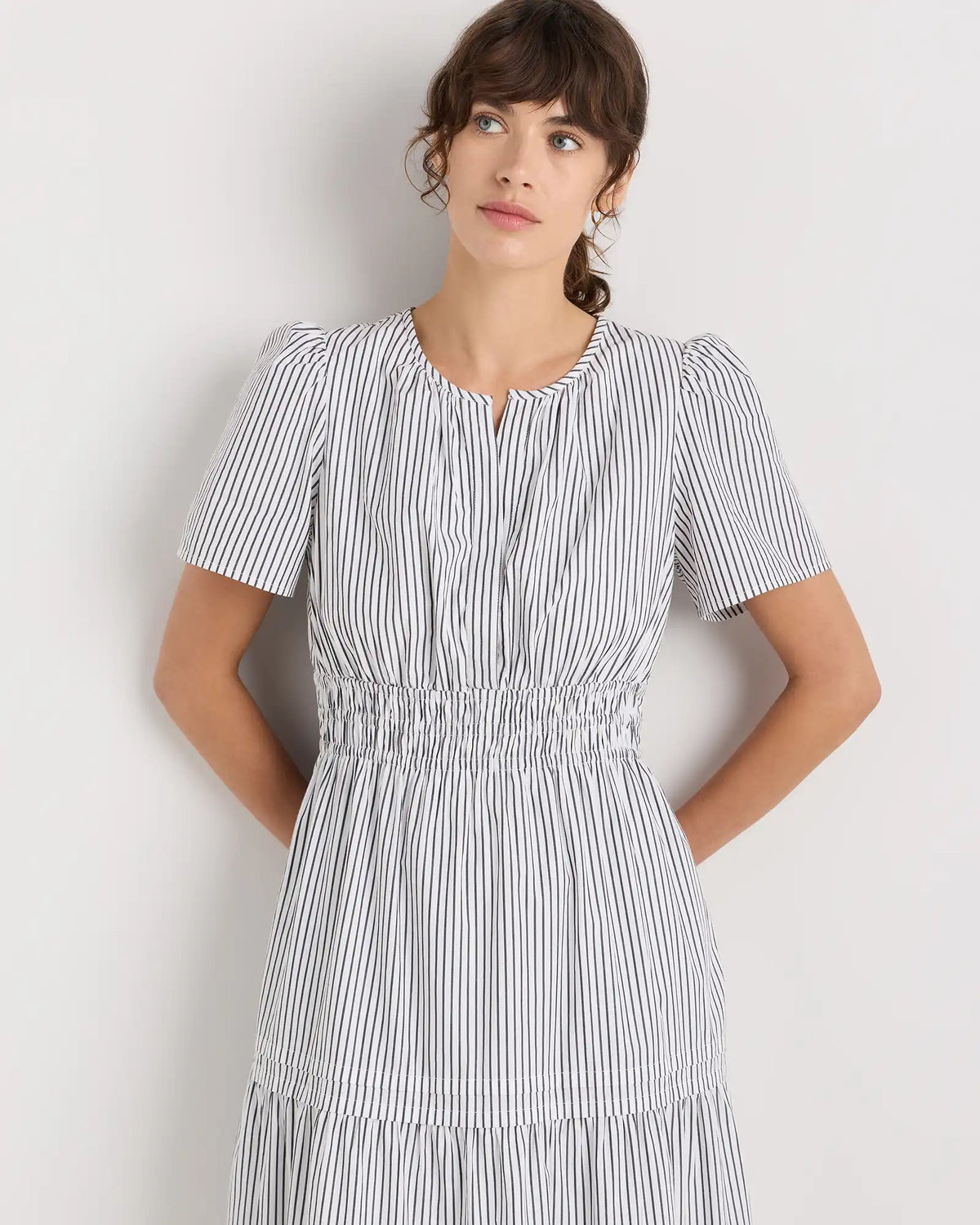 100% Organic Cotton Poplin Tiered Maxi Dress