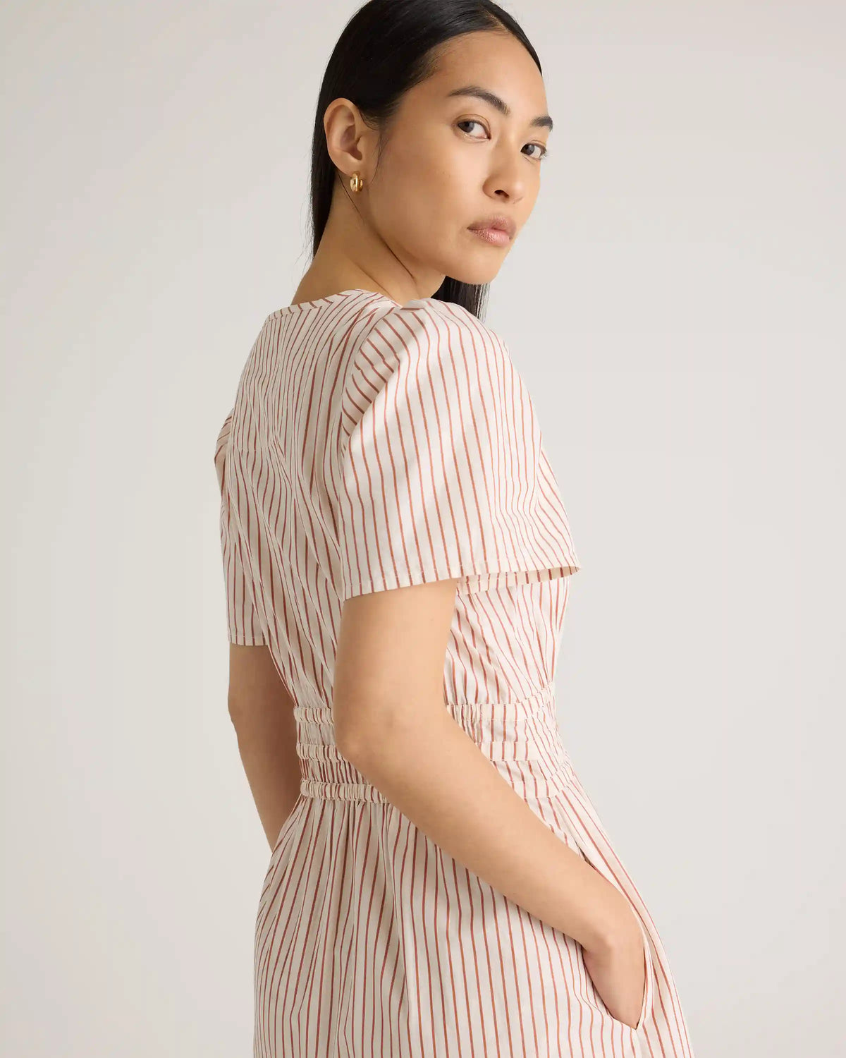 100% Organic Cotton Poplin Tiered Maxi Dress