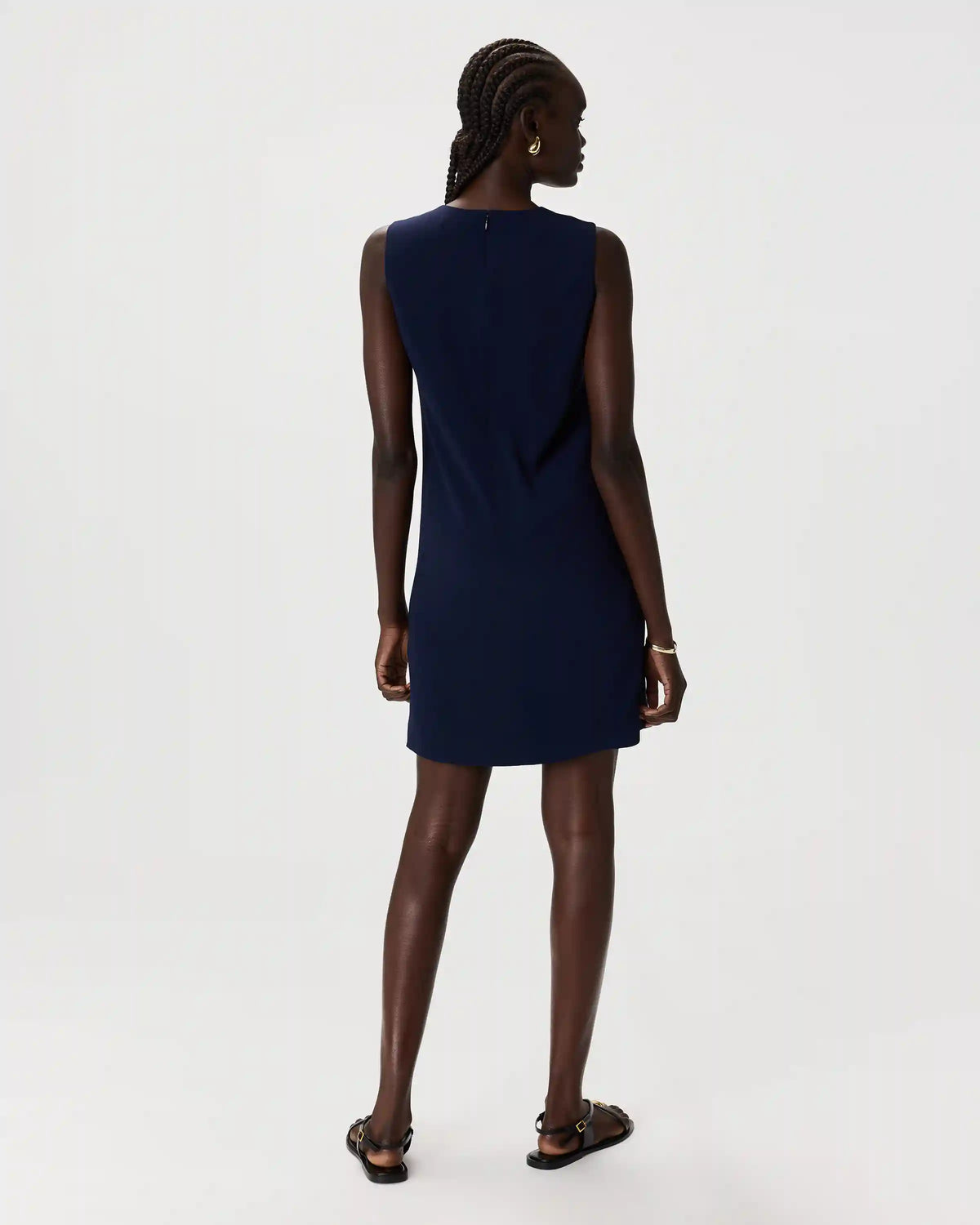 Fluid Crepe Sleeveless Shift Dress