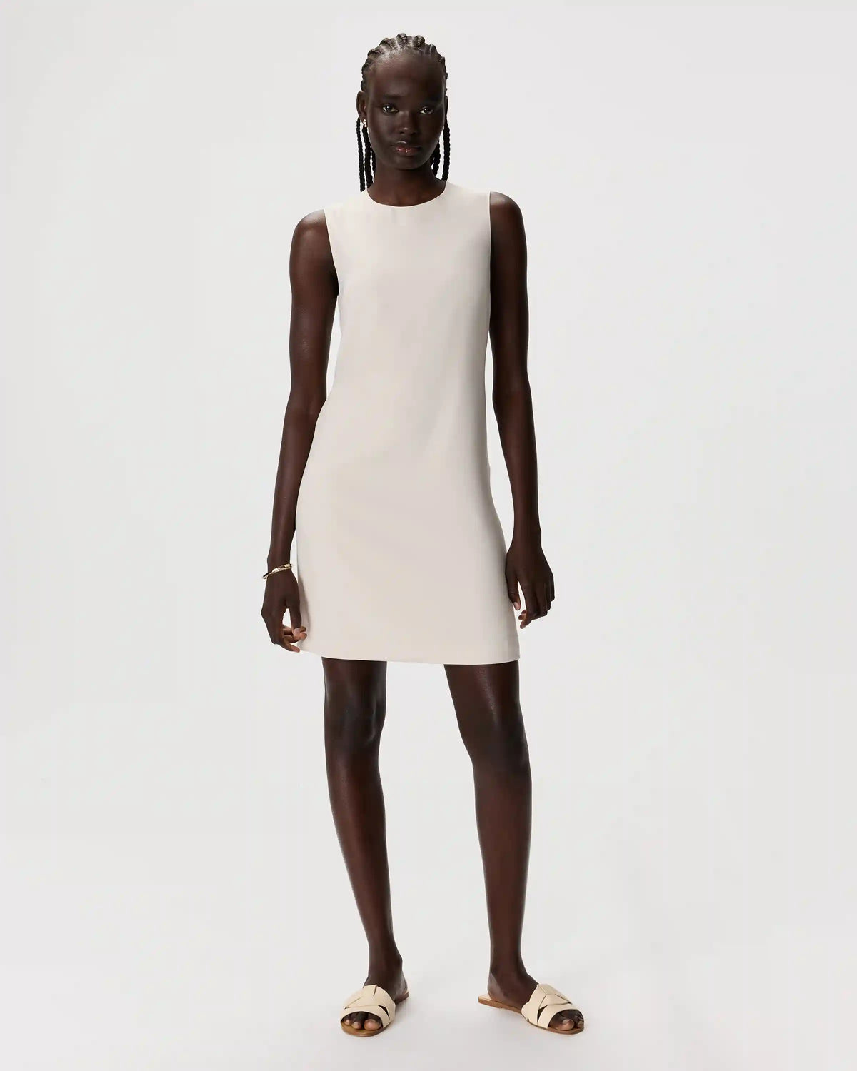 Fluid Crepe Sleeveless Shift Dress