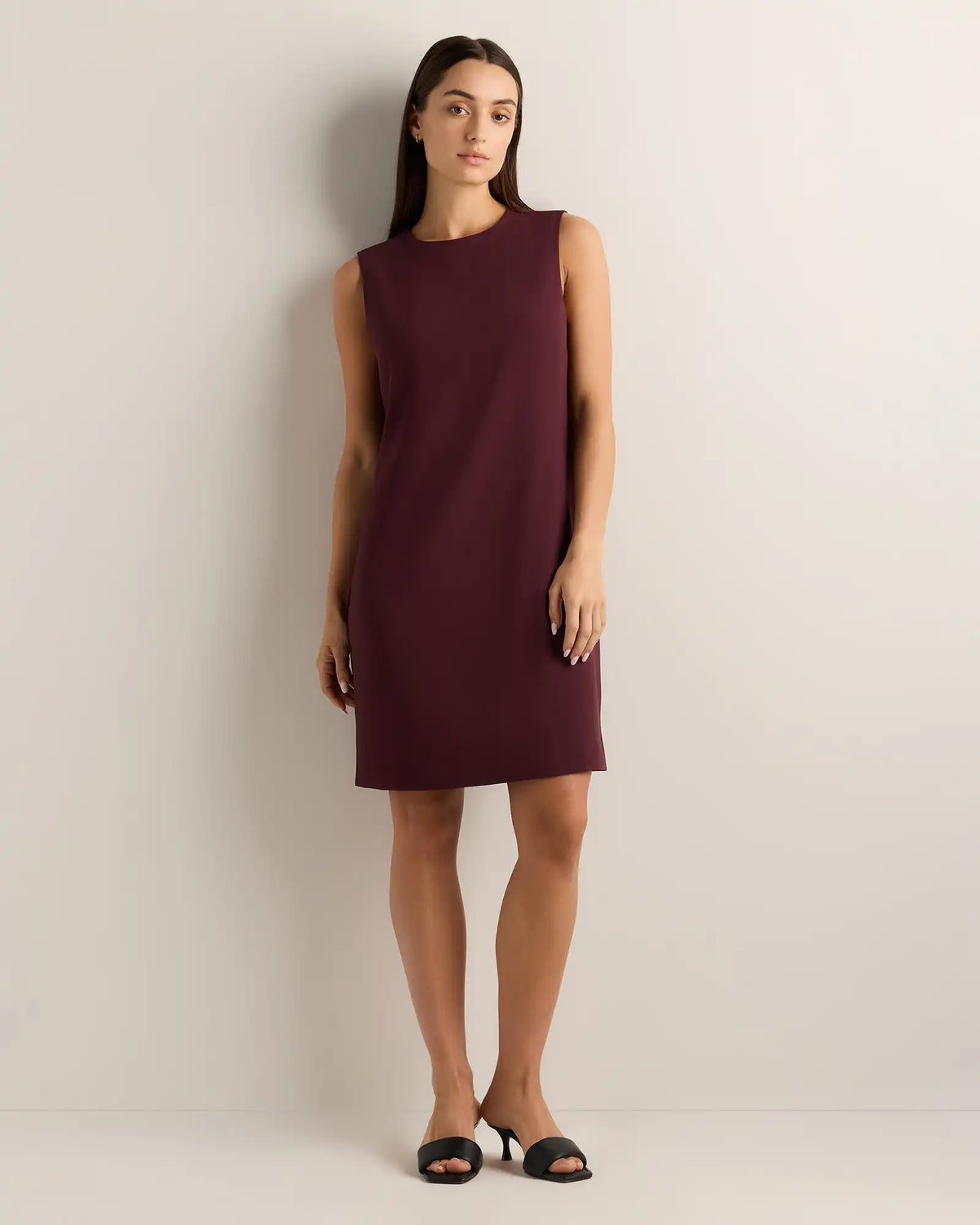 Fluid Crepe Sleeveless Shift Dress