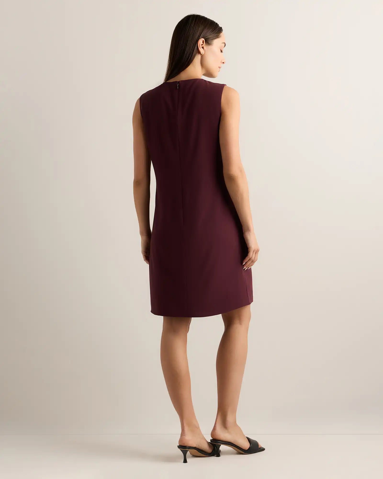 Fluid Crepe Sleeveless Shift Dress