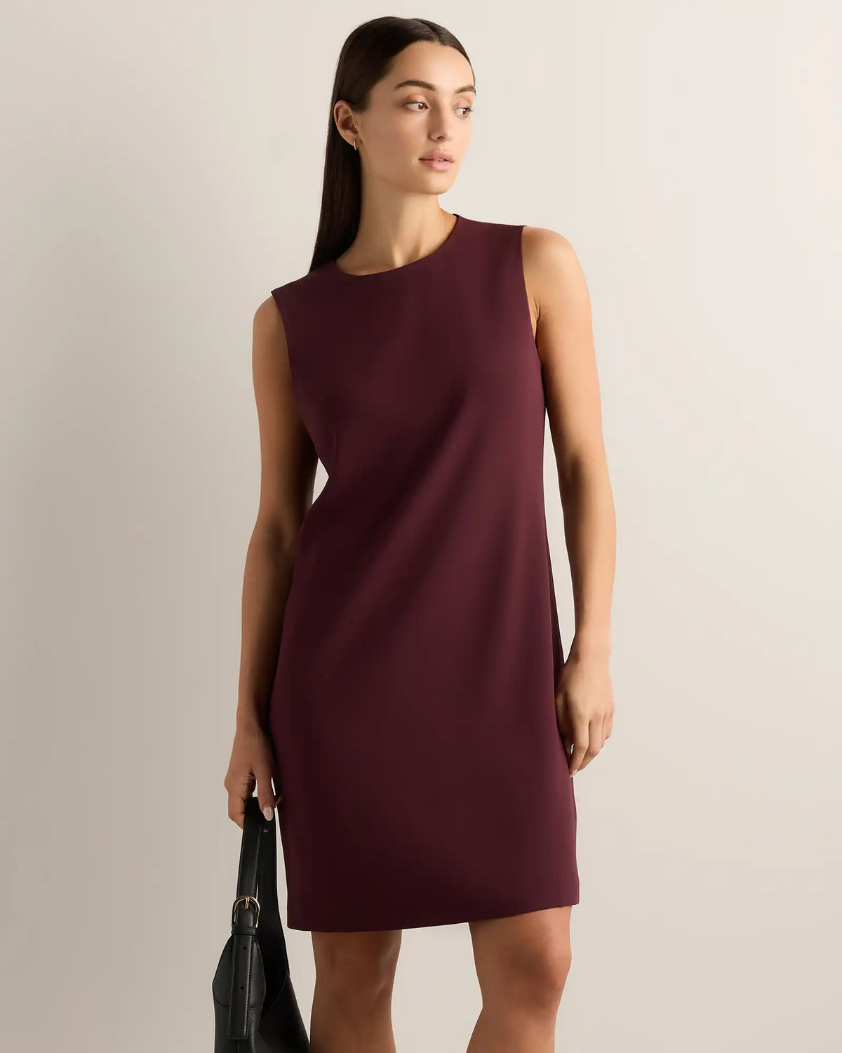 Fluid Crepe Sleeveless Shift Dress