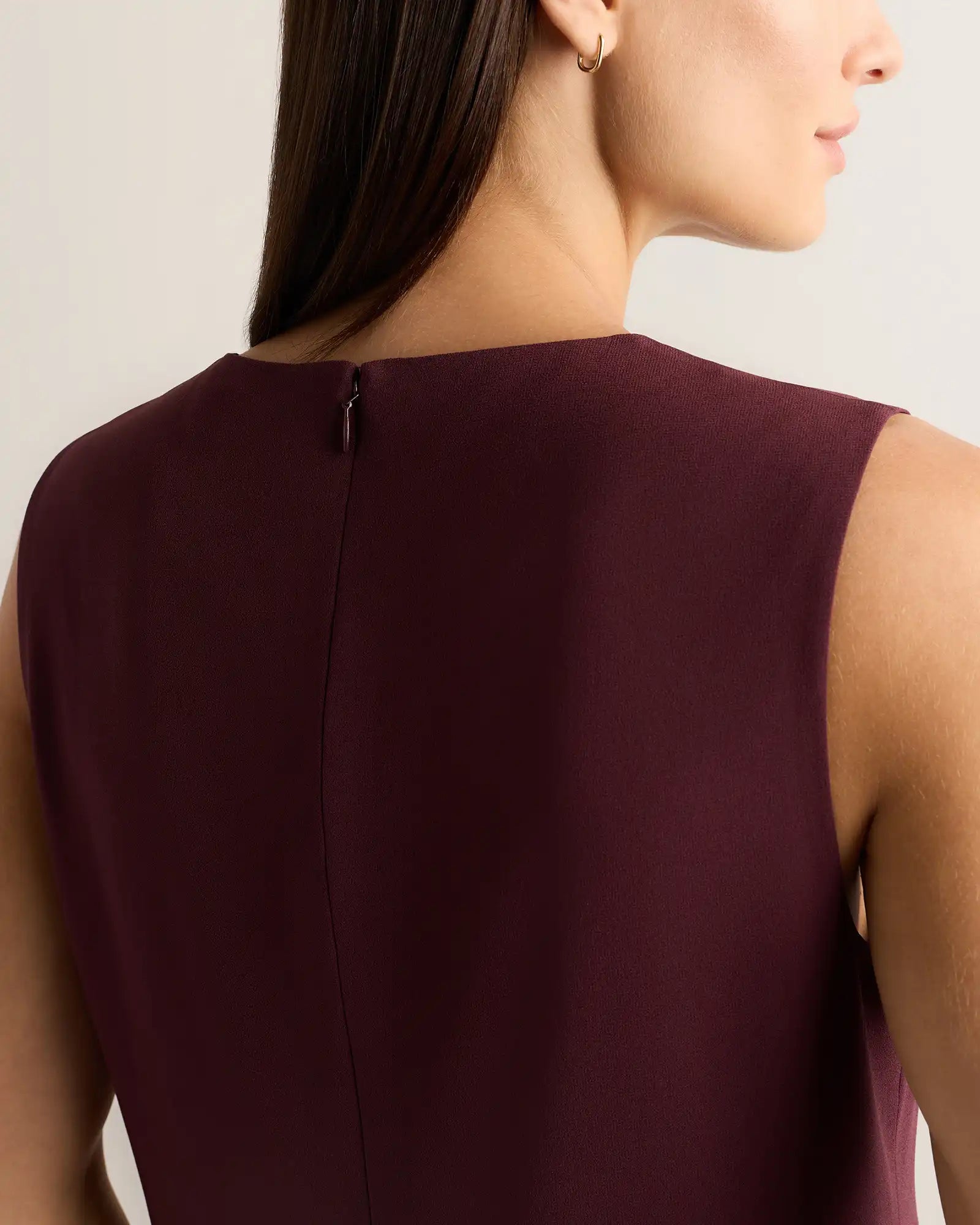 Fluid Crepe Sleeveless Shift Dress