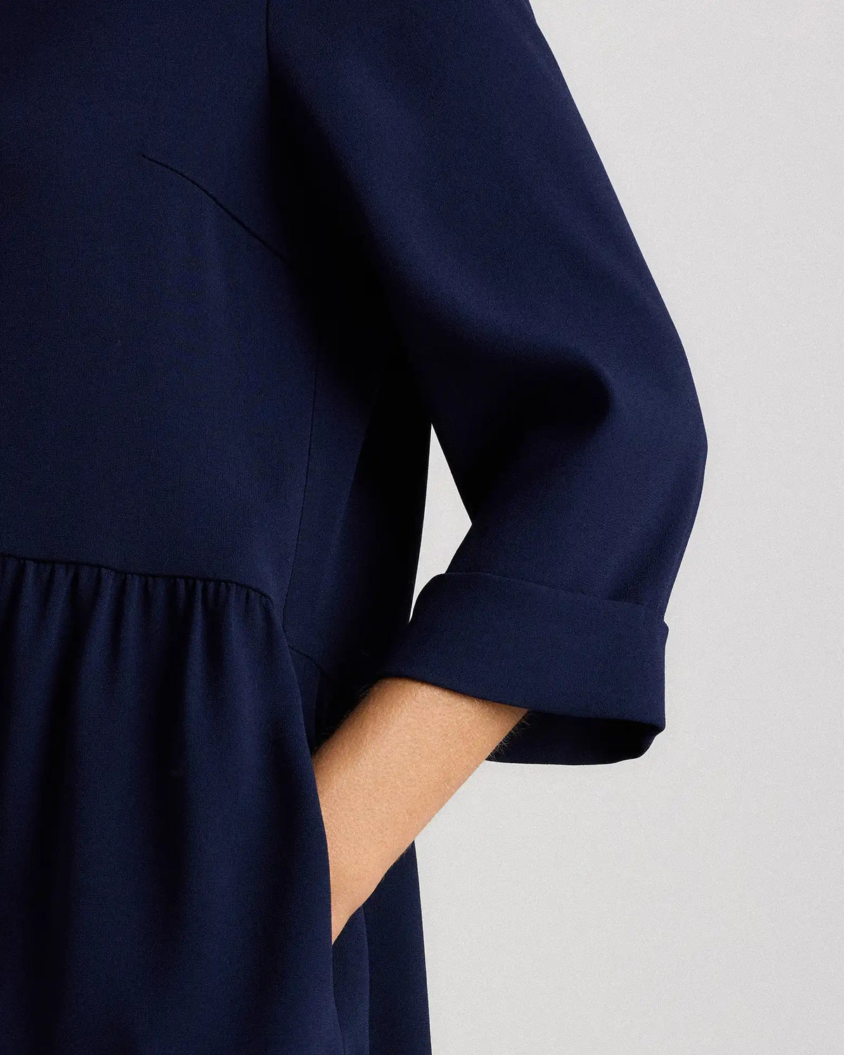 Fluid Crepe Shirt Dress