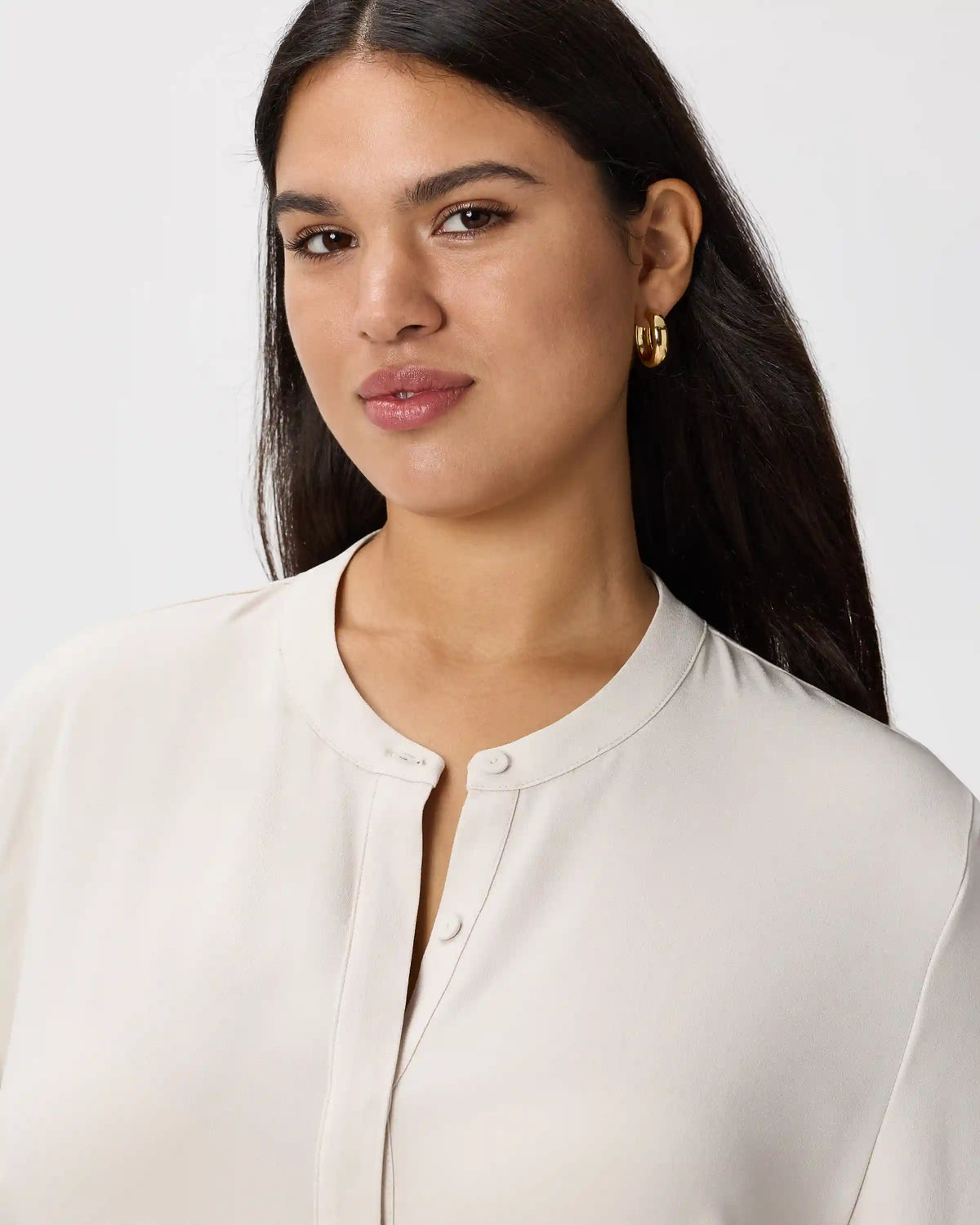 Fluid Crepe Shirt Dress