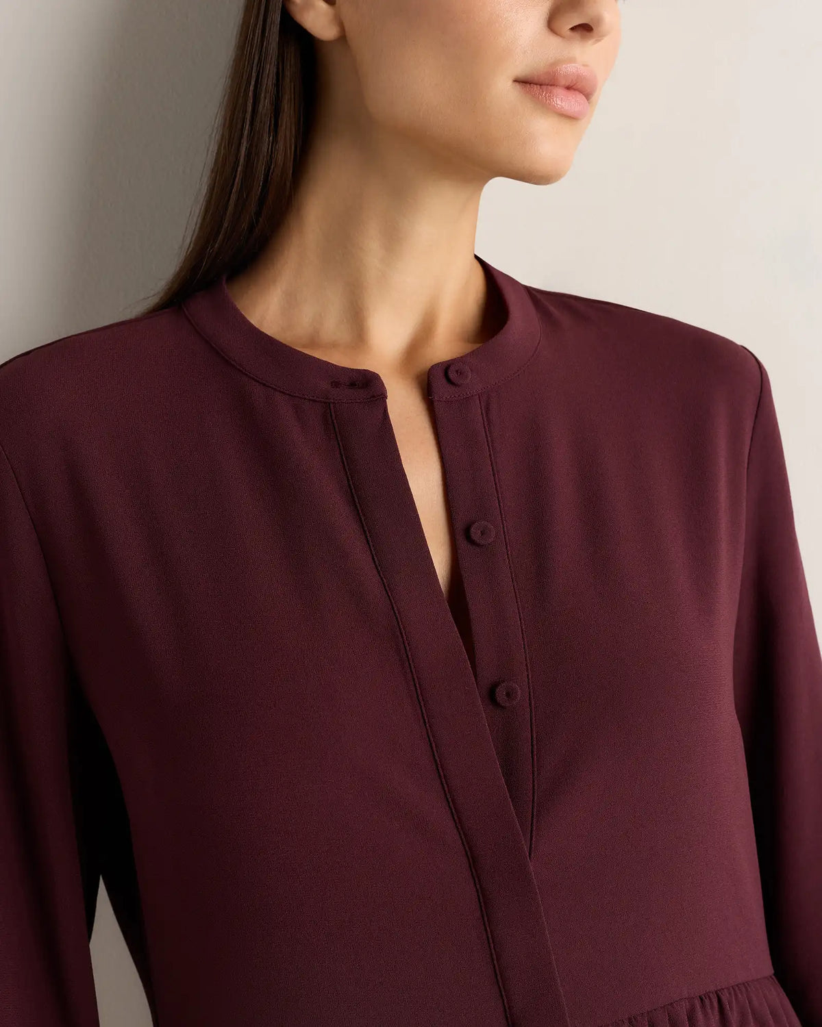 Fluid Crepe Shirt Dress