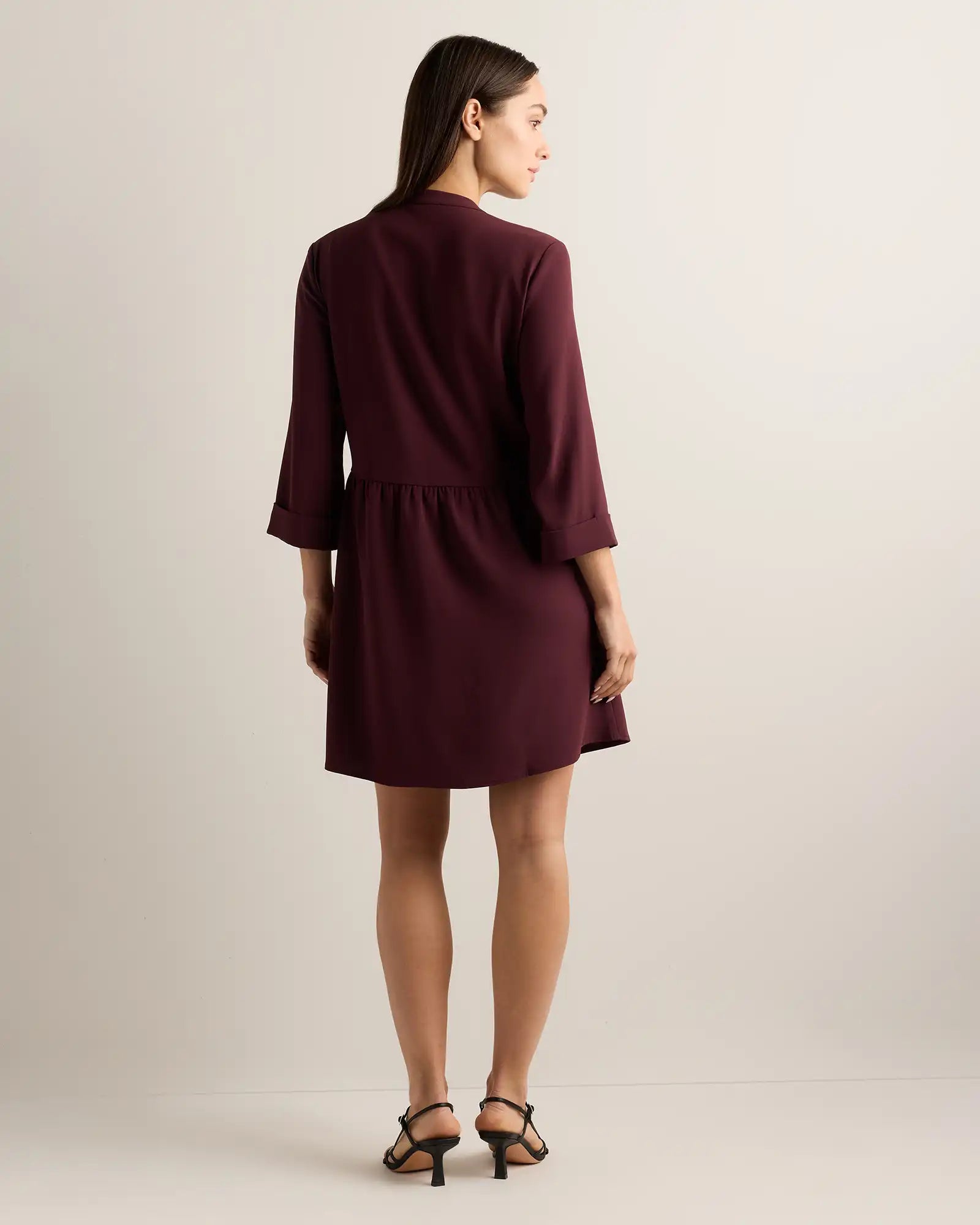Fluid Crepe Shirt Dress