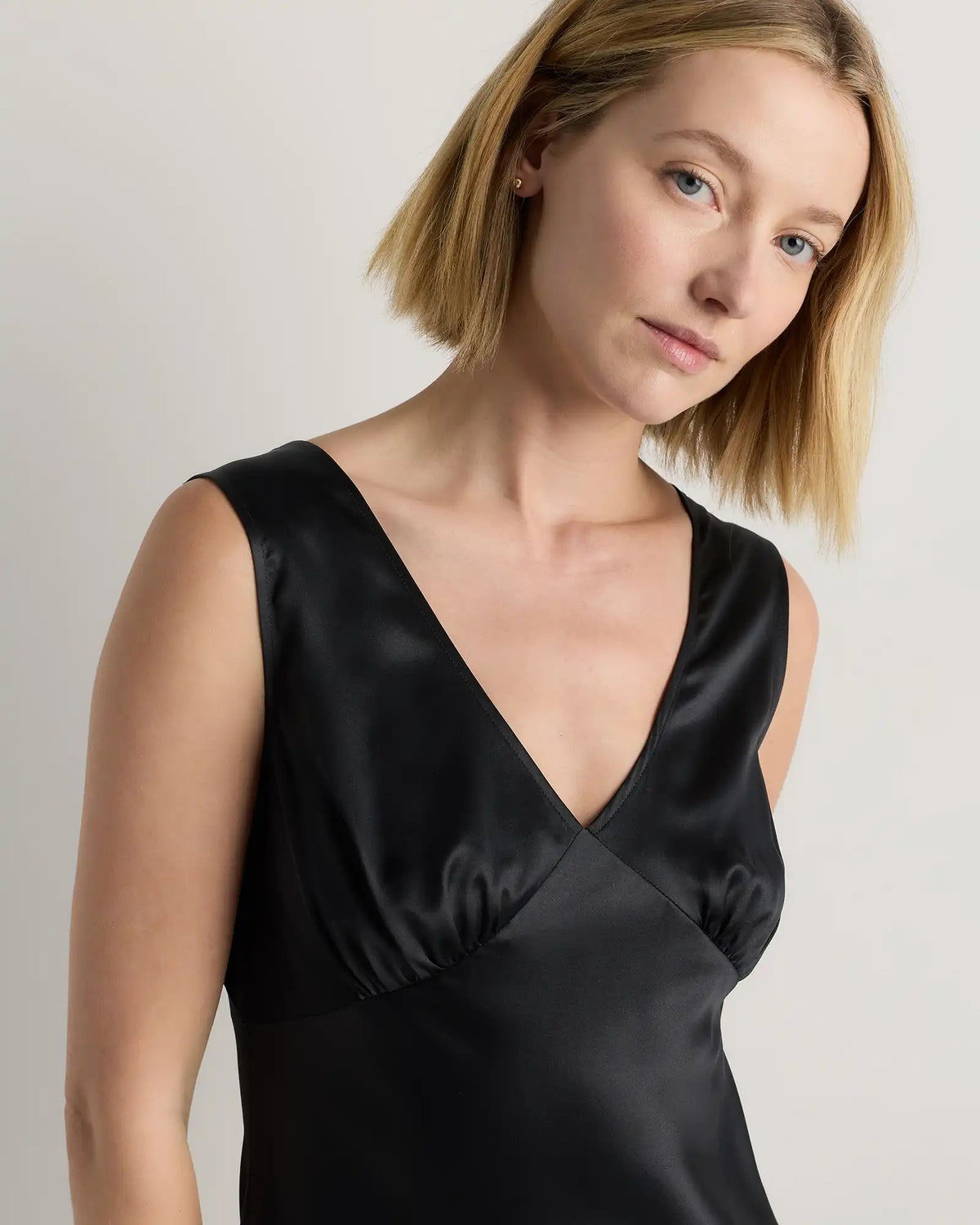 100% Washable Silk V-Neck Maxi Dress