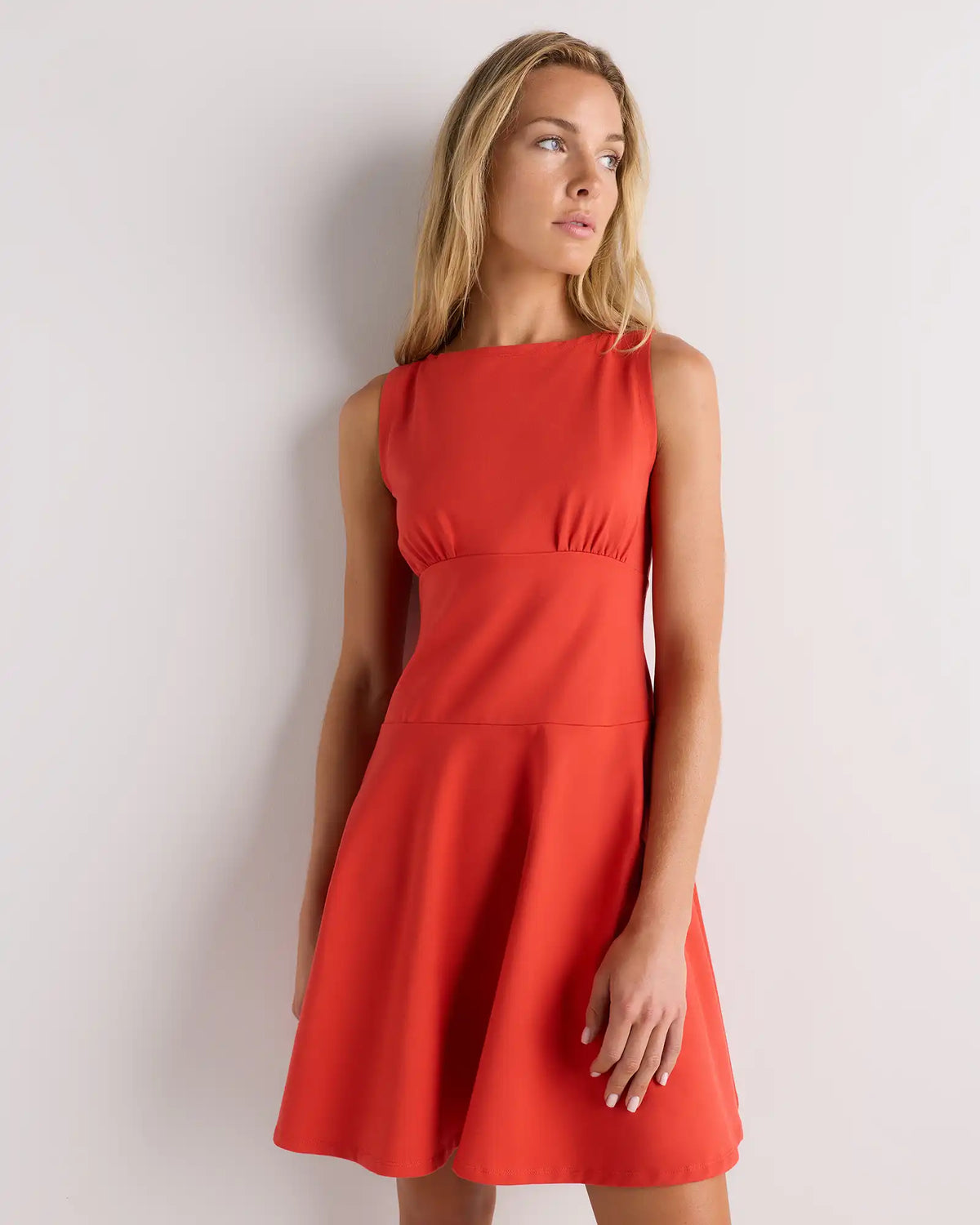 Organic Stretch Jersey Drop Waist Mini Dress