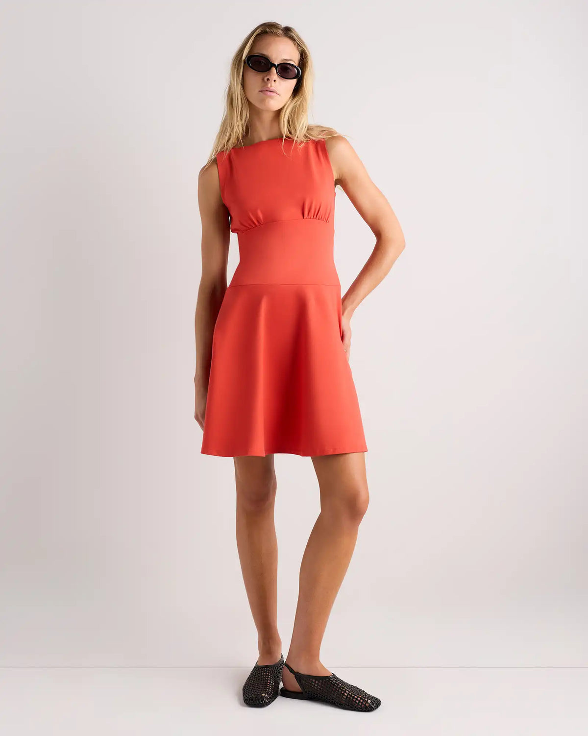 Organic Stretch Jersey Drop Waist Mini Dress