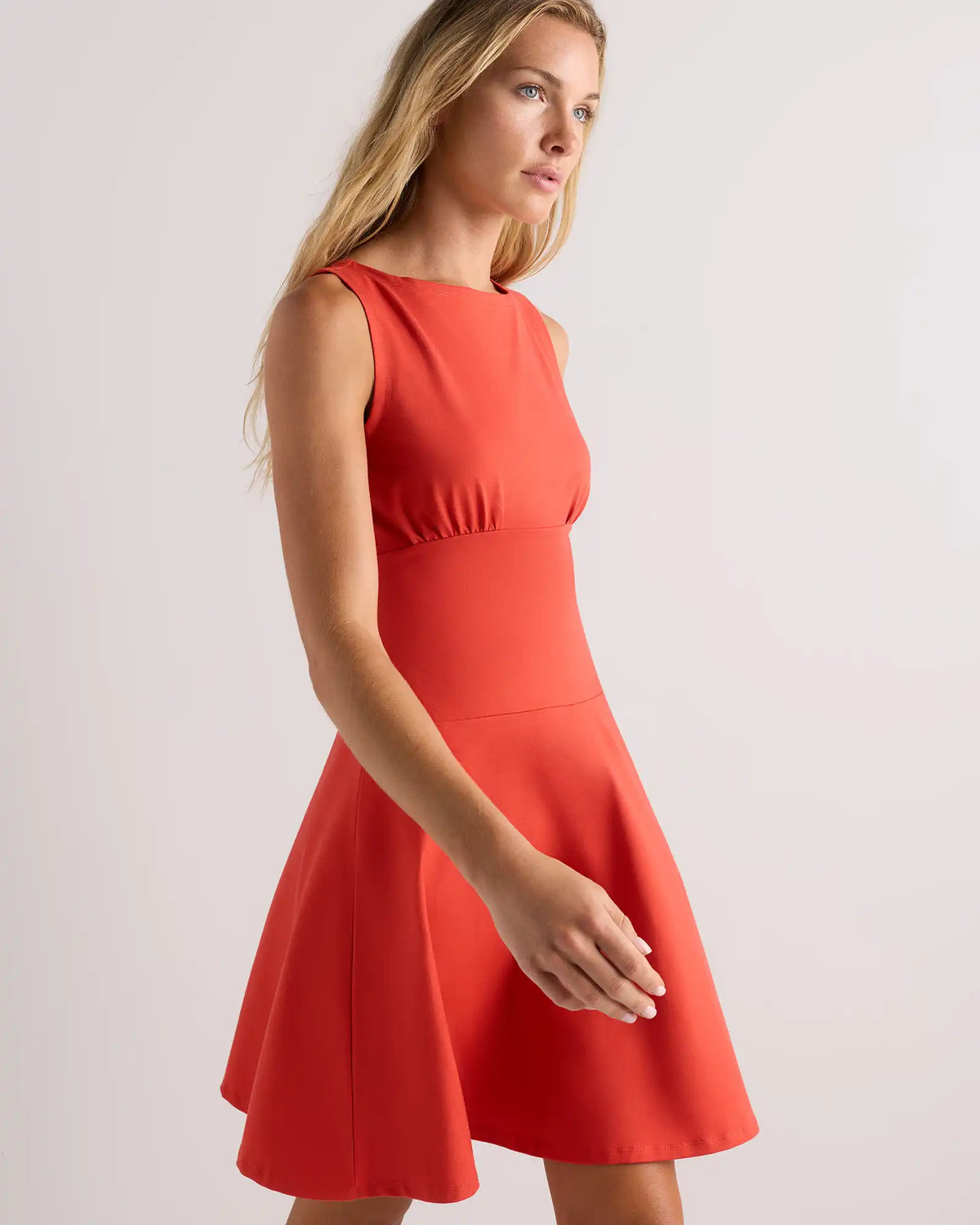 Organic Stretch Jersey Drop Waist Mini Dress