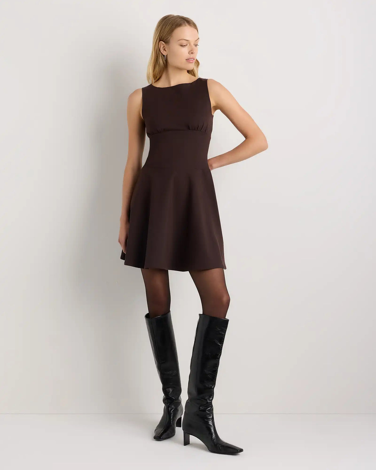Organic Stretch Jersey Drop Waist Mini Dress