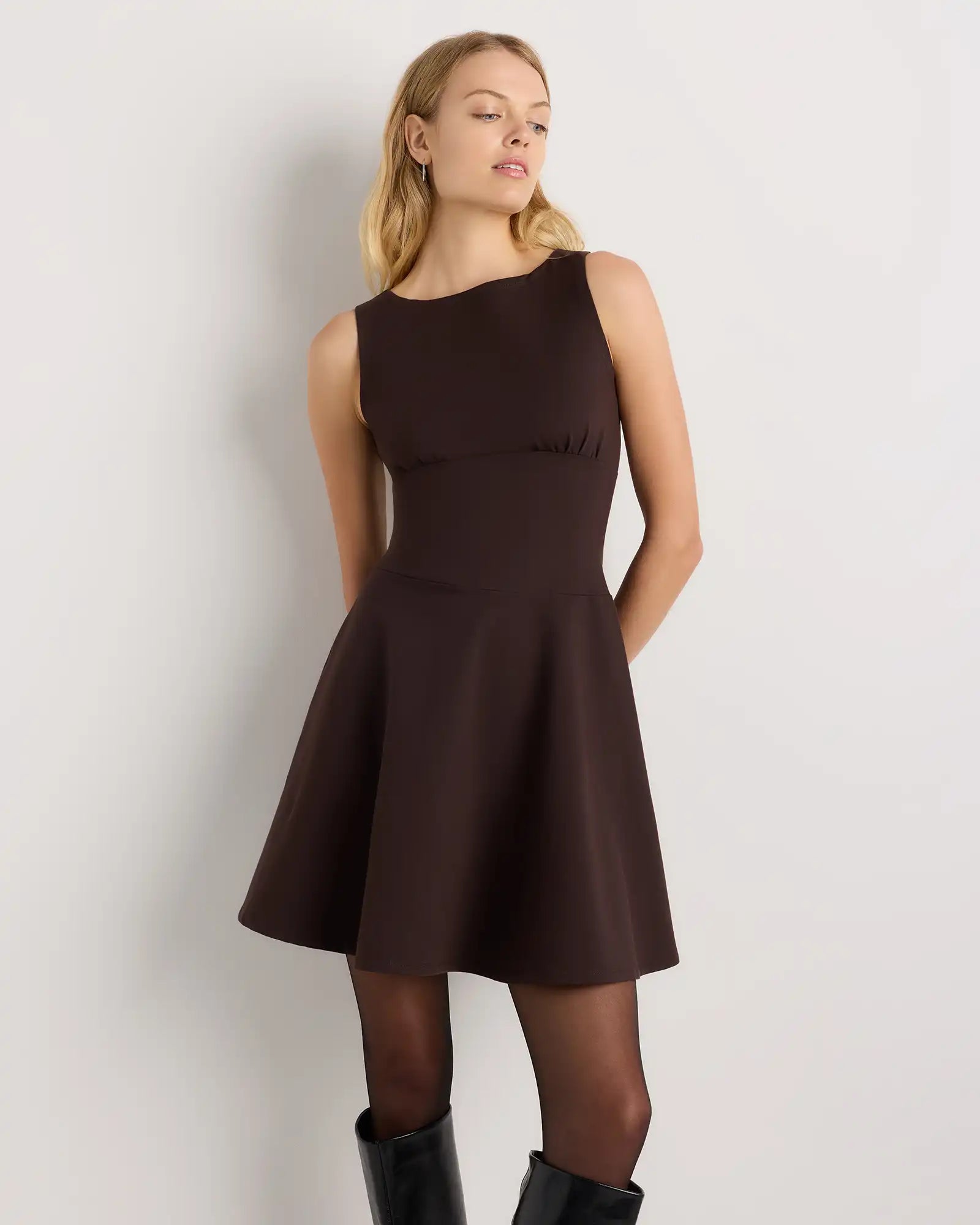 Organic Stretch Jersey Drop Waist Mini Dress