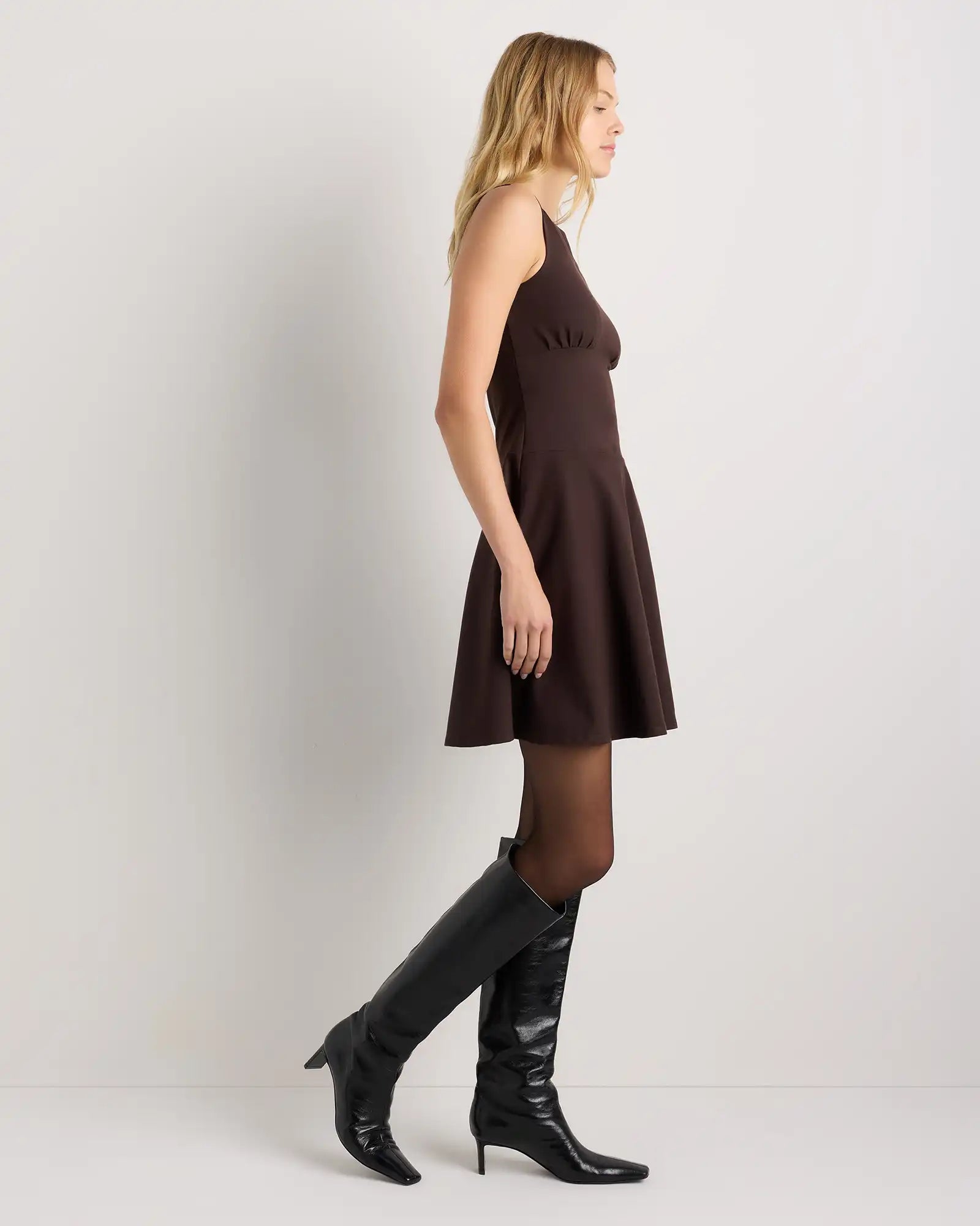 Organic Stretch Jersey Drop Waist Mini Dress