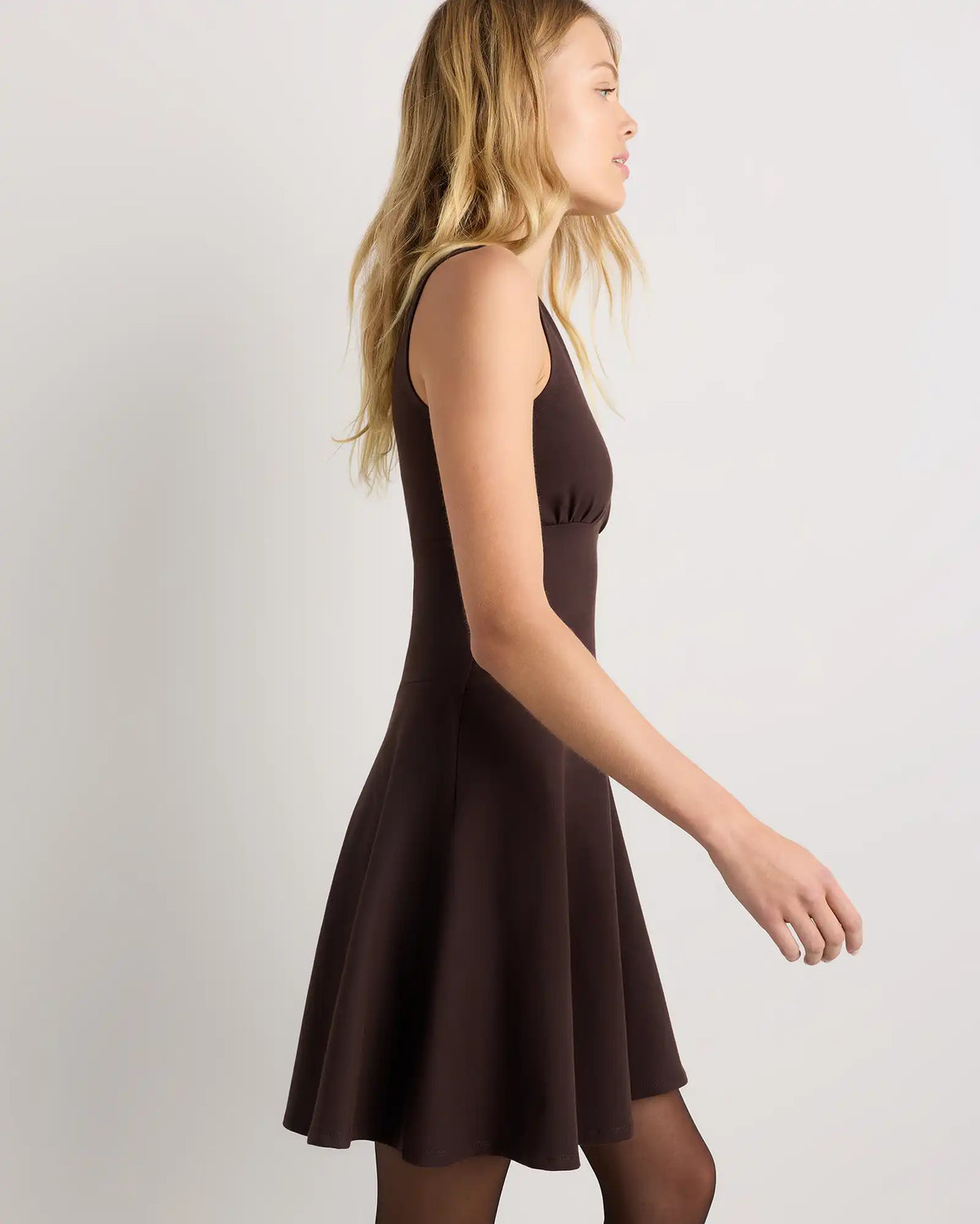 Organic Stretch Jersey Drop Waist Mini Dress