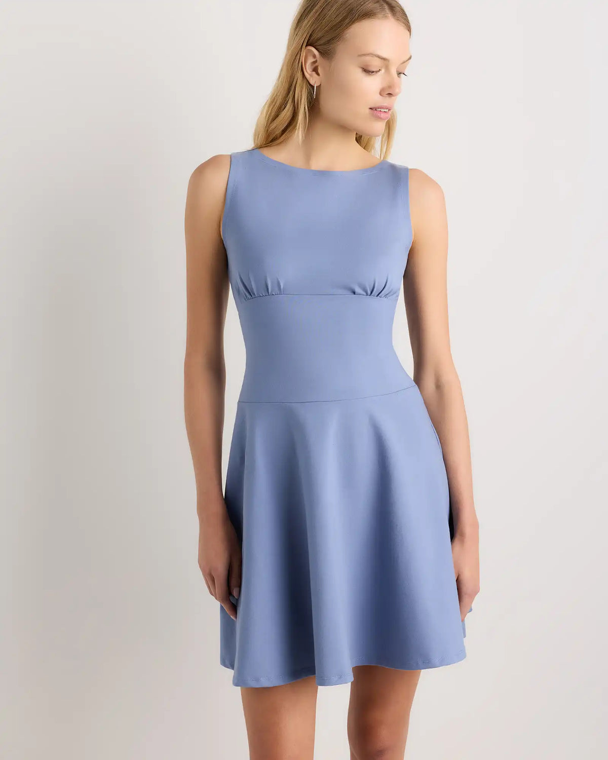 Organic Stretch Jersey Drop Waist Mini Dress